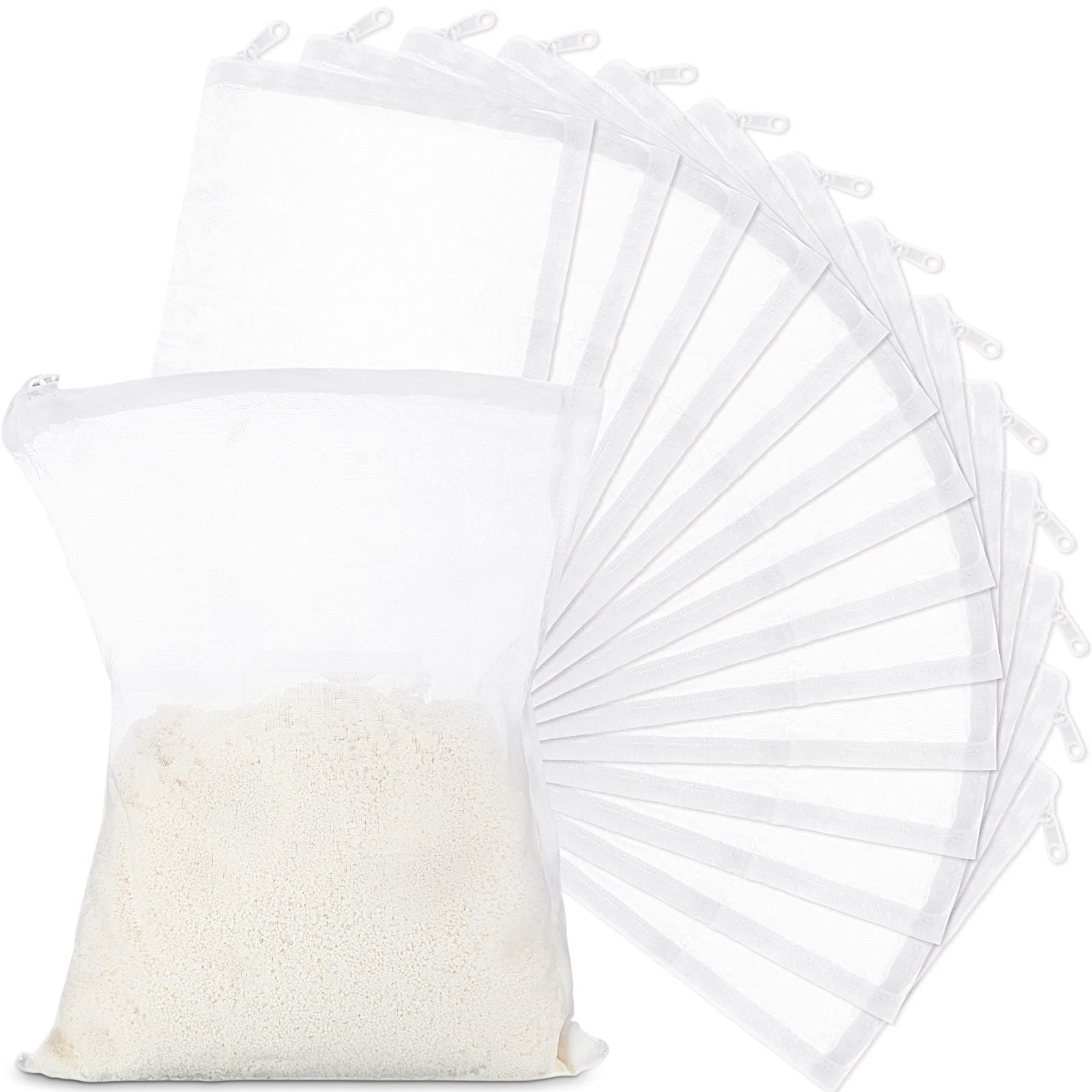 15 Pieces Aquarium Filter Media Bags 150 Micrometer Fine Filter Bags Mesh Reusable with Zipper for Activated Carbon Resins (5.5 x 7.9 Inch)