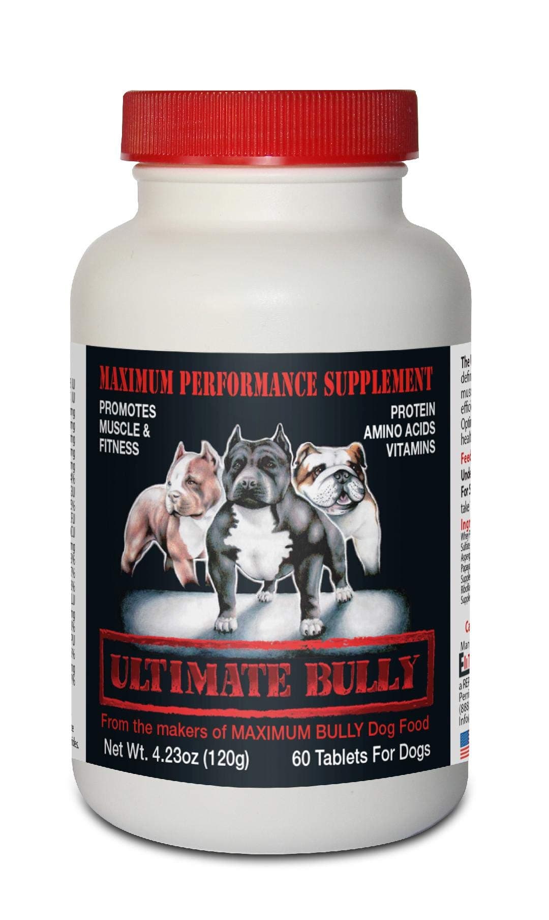 Ultimate Bully - Maximum Performance Canine Supplement, 60 Tablets, Made in The USA