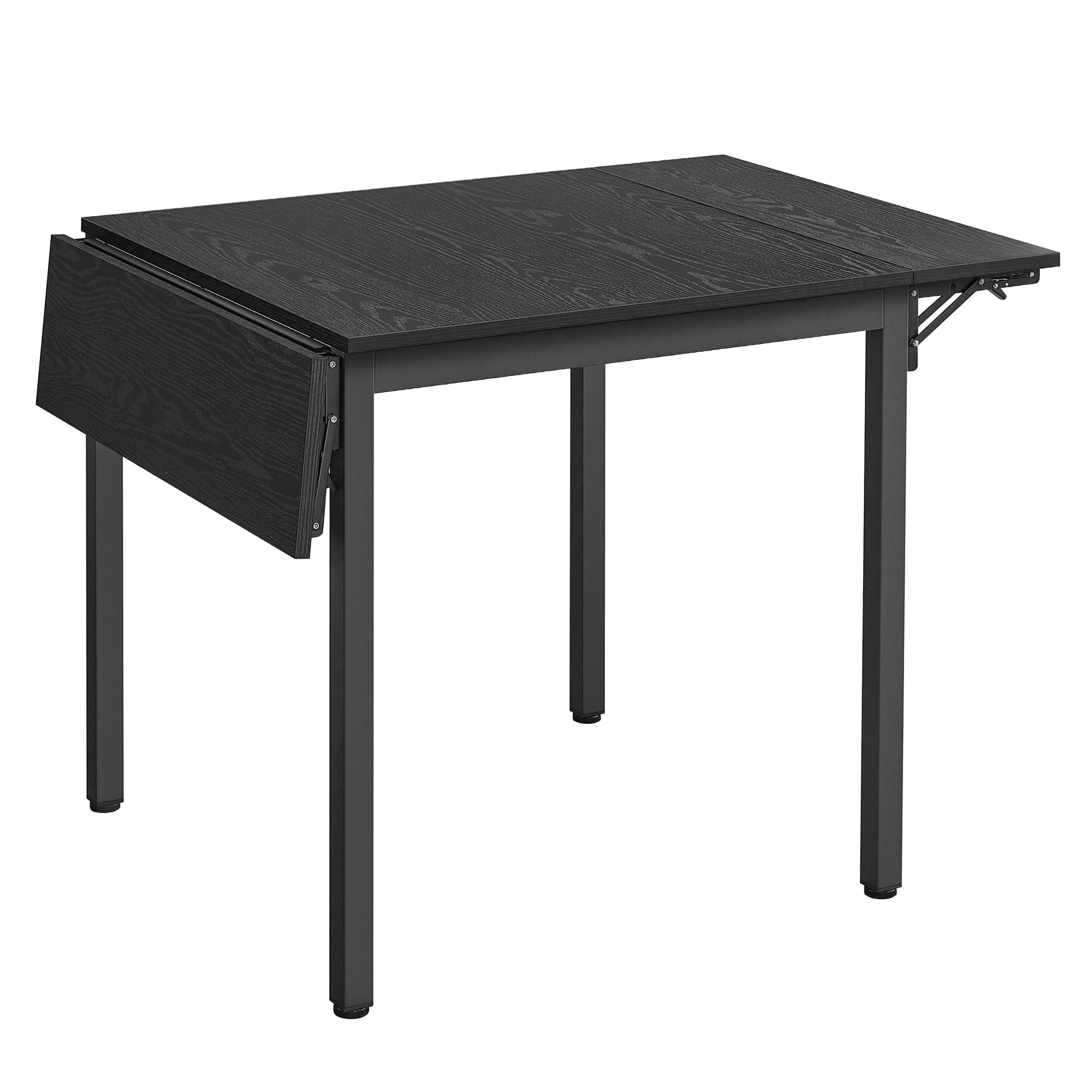 VASAGLE Dining Table Folding Kitchen Table 2-4 Seater Small Space Ebony Black Ink Black KDT077B03