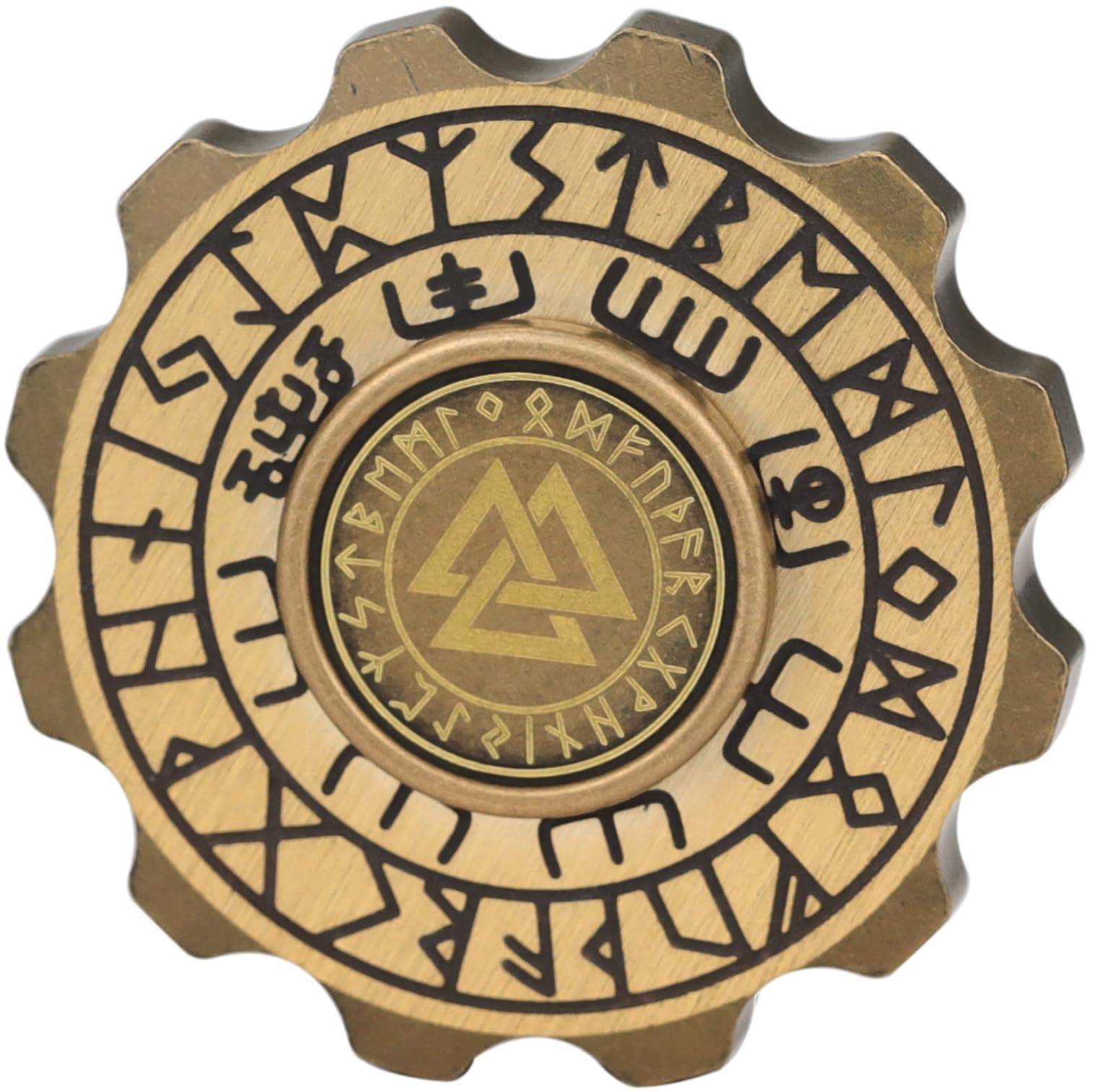 FREELOVE Viking Pirate Fidget Spinners for Adults, Heavy Metal Figette Spin, Premium Bearing, Silent Long Spinning, Small Gossip Desgin, Brass