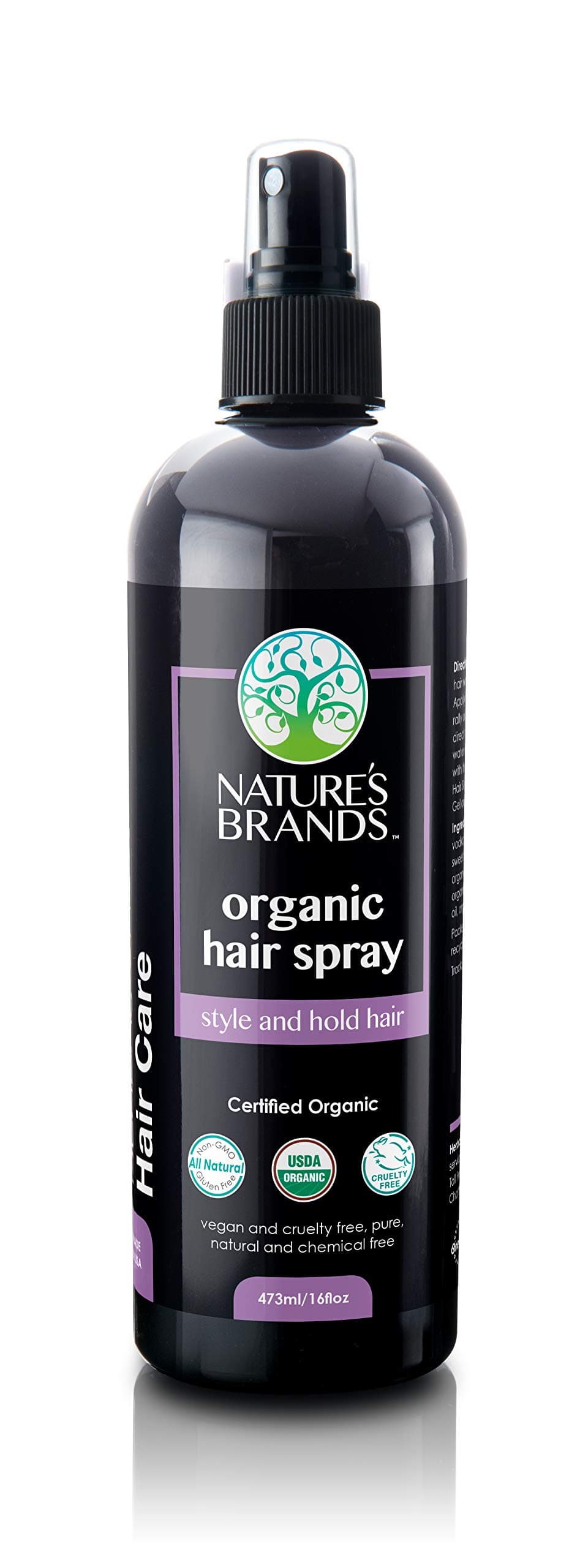 Organic Hair Spray by Herbal Choice Mari (16 Fl Oz Bottle) - No Toxic Synthetic Chemicals
