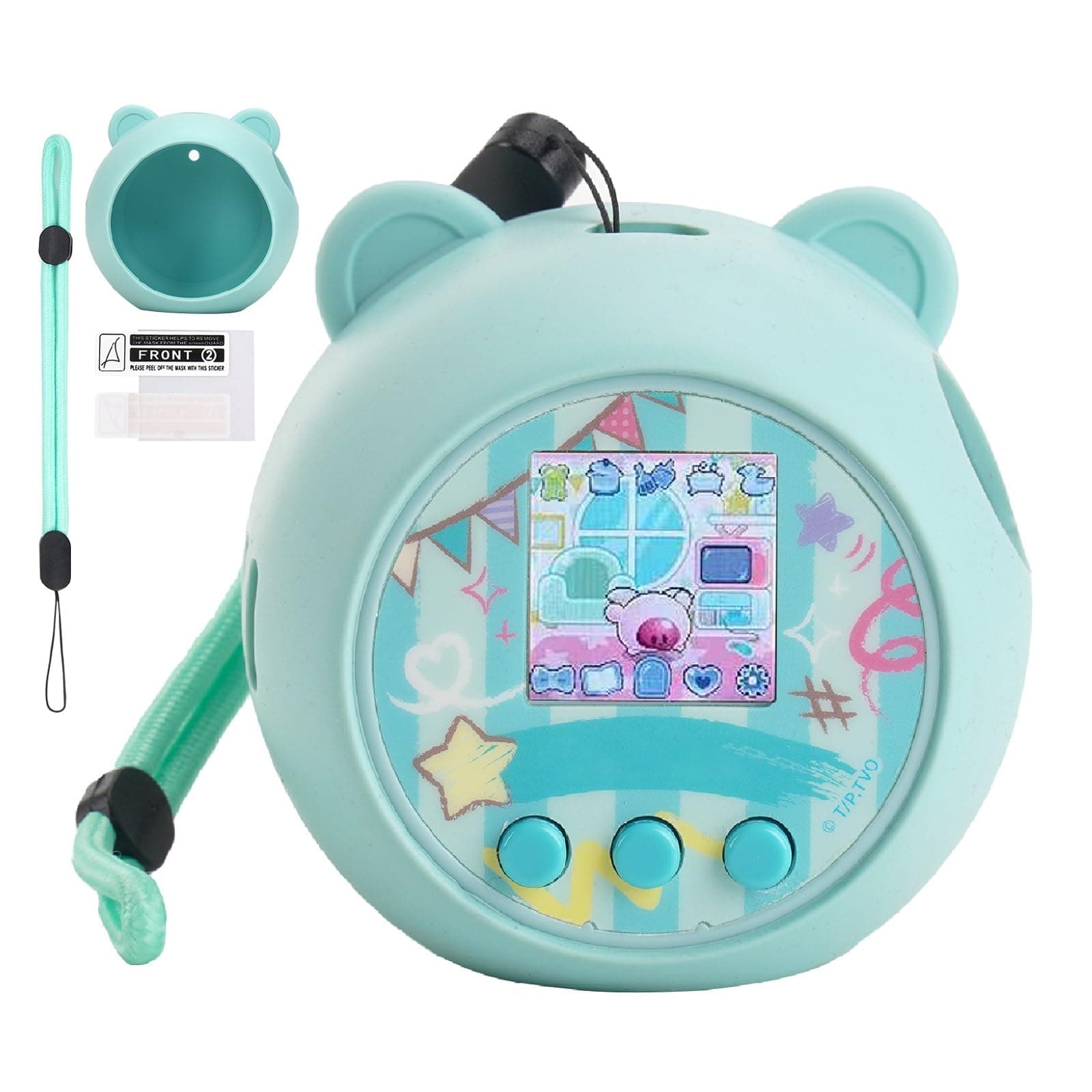 Silicone Case Compatible with Punirunes Interactive Digital Toy, Protective Skin Sleeve for Punirunes Virtual Electronic Pets Accessories (Case Only) (Teal)