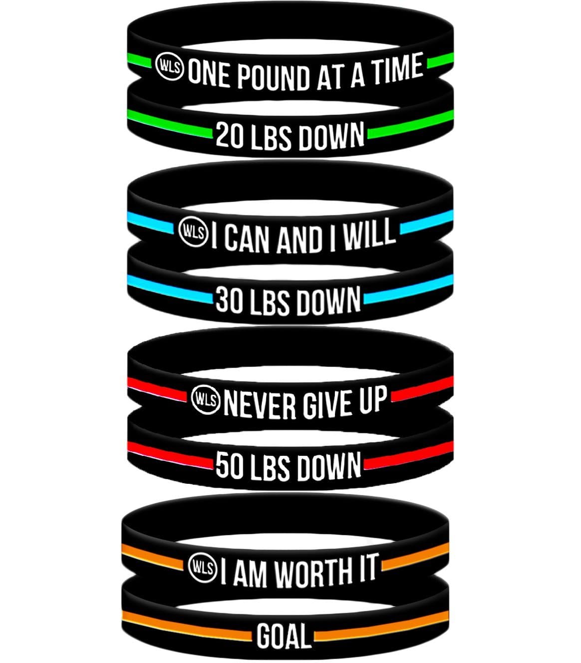 Bariatric Motivational Wristband 4 Pack