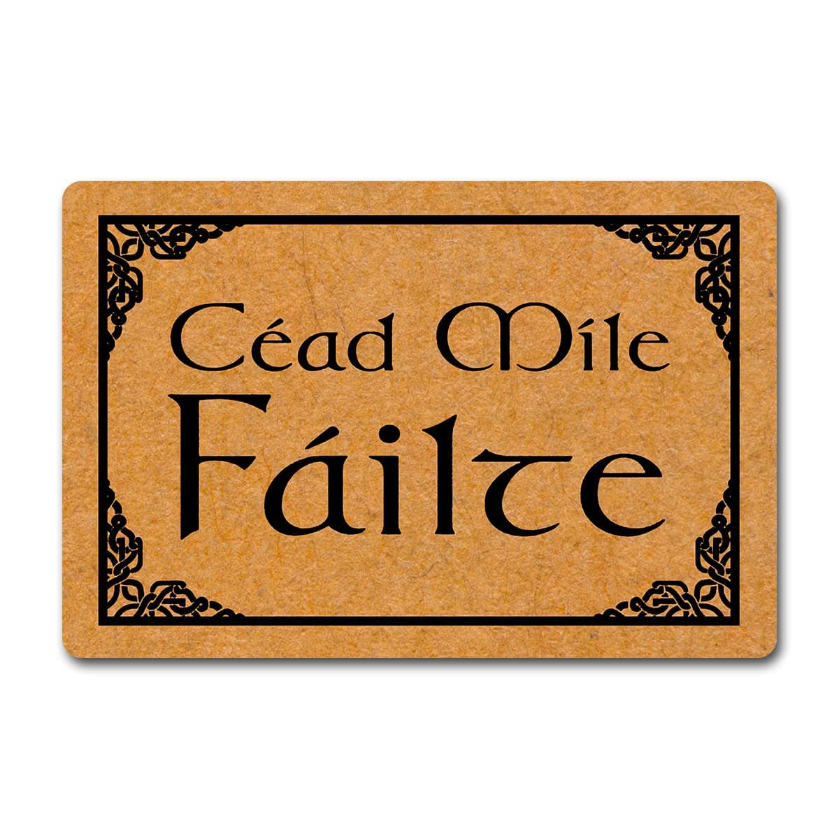 Welcome Mat Cead Mile Failte Funny Doormat for Home Entrance (23.6 X 15.7 inch) Fabric Top with Rubber Back Doormat for Front Door Indoor Outdoor Rug