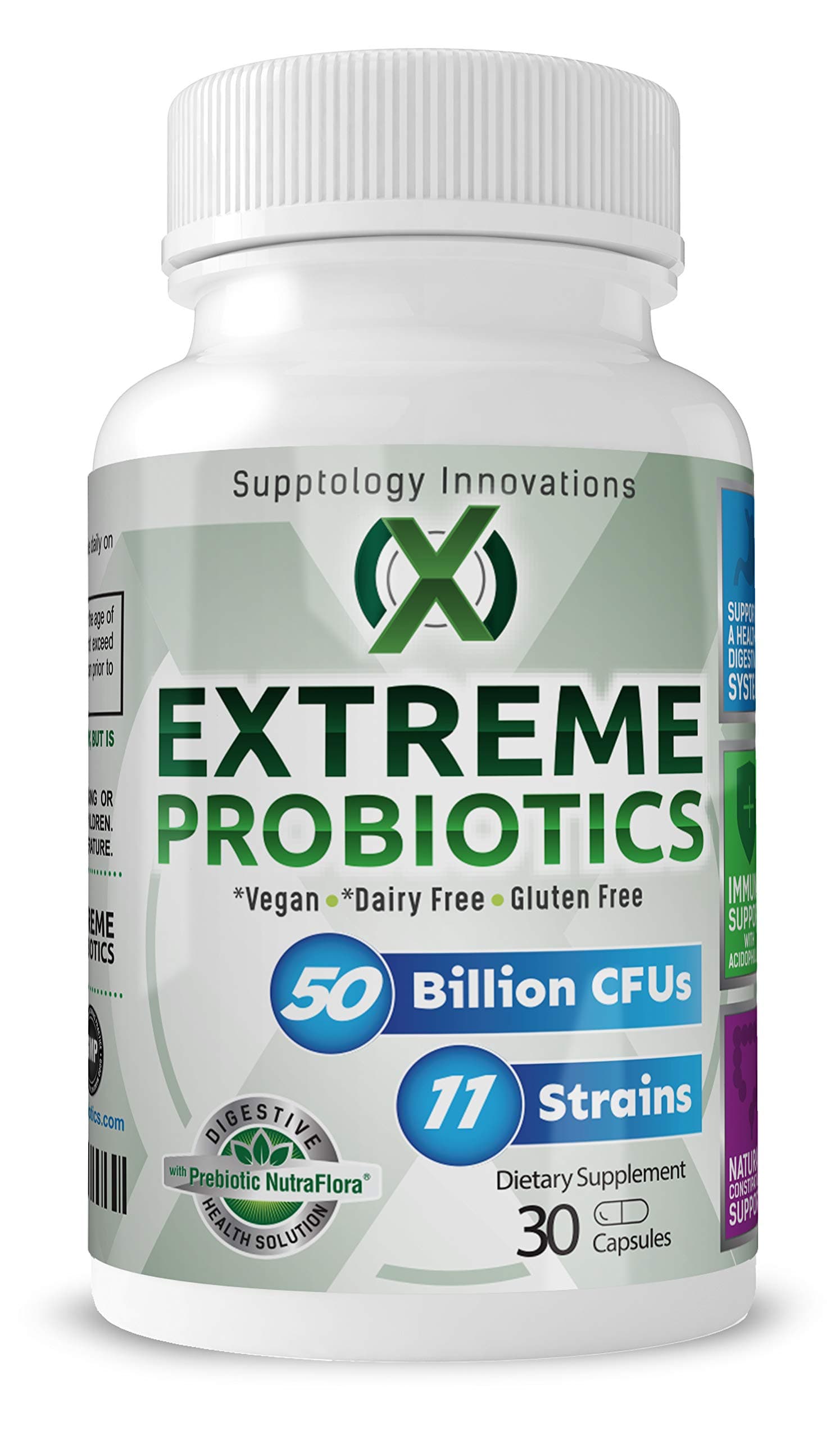 Probiotic 50 Billion CFU and 11 Strains with Prebiotic | Best Probiotics for Men and Women | High Potency | Dr Rated | Vegan Capsules | One Per Day | 30 Capsules
