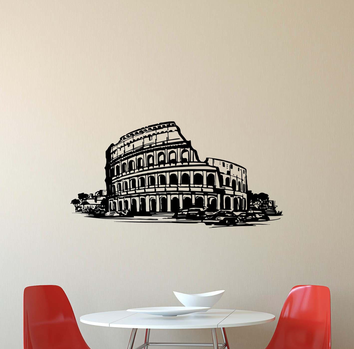 Julia Cruz Coliseum Wall Decal Italian Italy Rome Boy Girl Vinyl Sticker Bathroom Living Room Decorations Housewares Home Bedroom Nursery Decor Art Poster Mural Custom Print 392