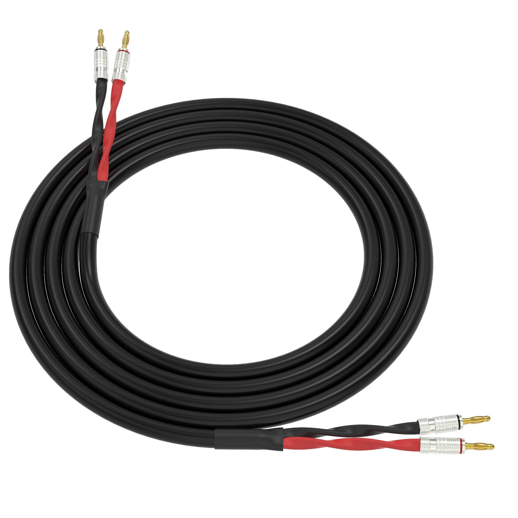 ChromaLeaf Canare 4S11 Professional Audio Speaker Cable | Premium Gold Plated Banana Plugs | Black | 8 Feet | Assembled in The USA