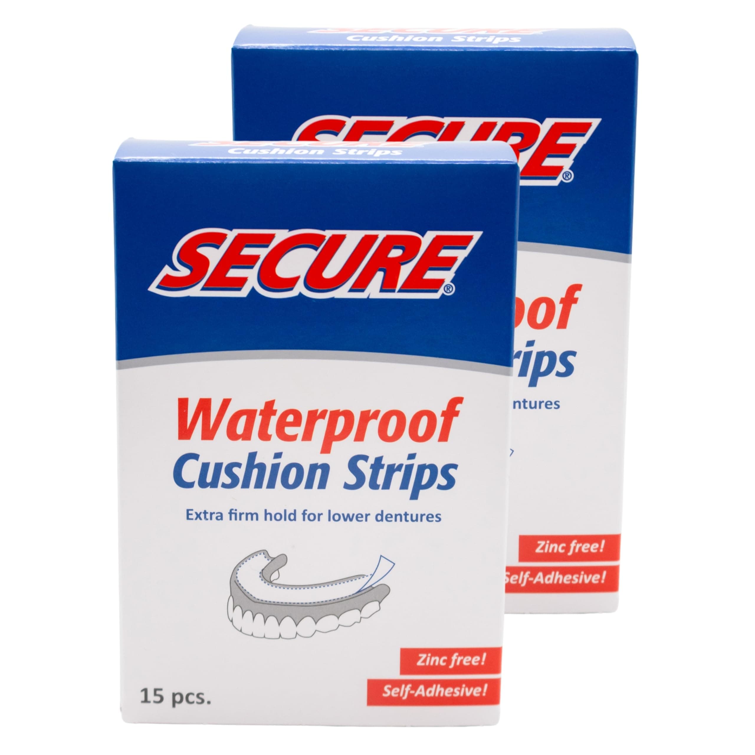 Denture Adhesive Strips 15 ea (Pack of 2)