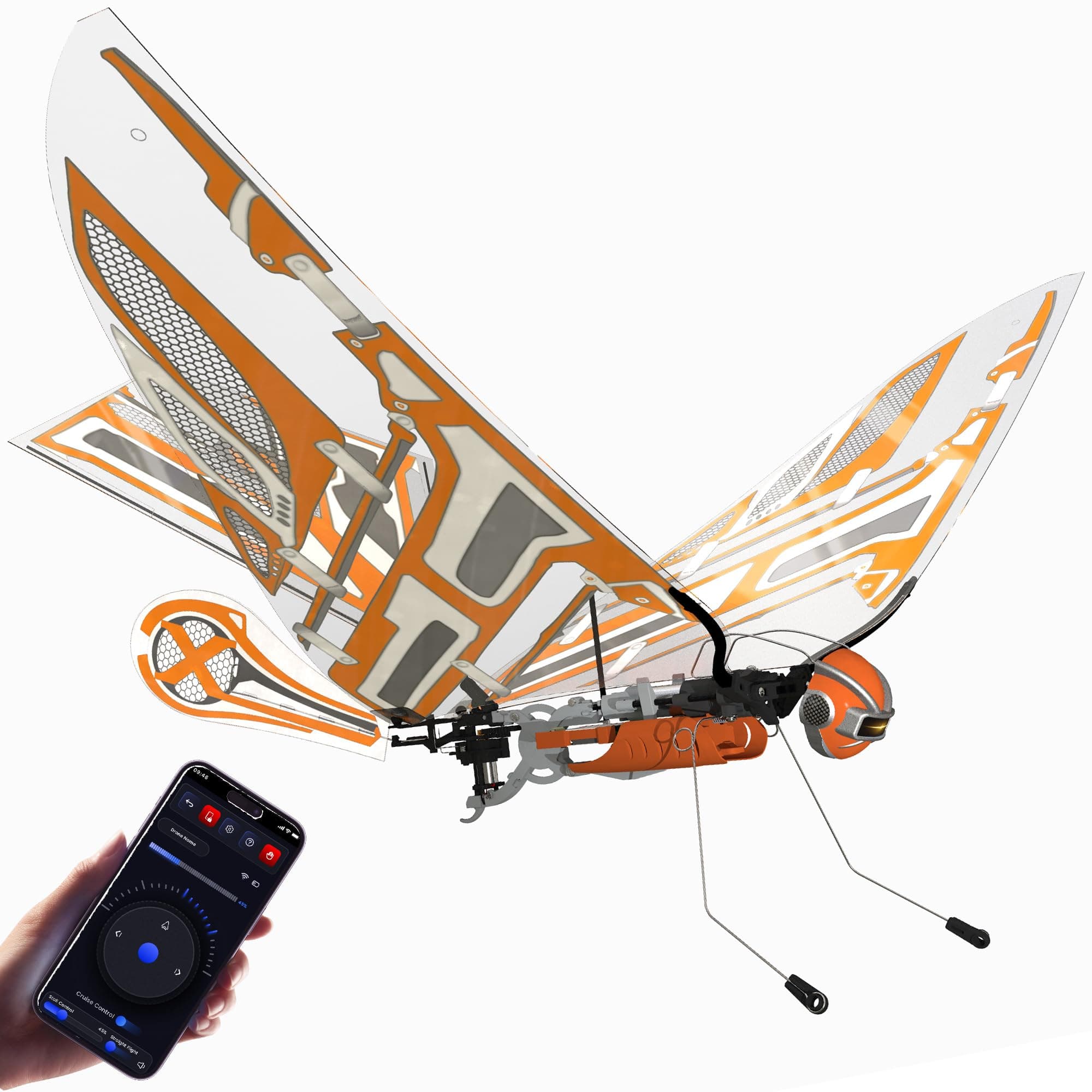 X-Fly Bionic Bird - sensor assisted ornithopter drone | RC & smartphone controlled for iOS & Android| Easy to fly with Autopilot & 6-Axis Gyro Stabilizer | next-gen flapping wings | For pilots & beginners