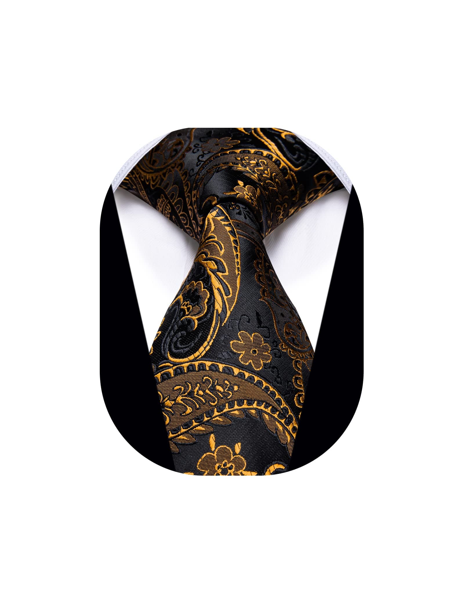 3.15'' Men's Necktie Paisley Floral Silk Ties for Men Formal Business Party Tie