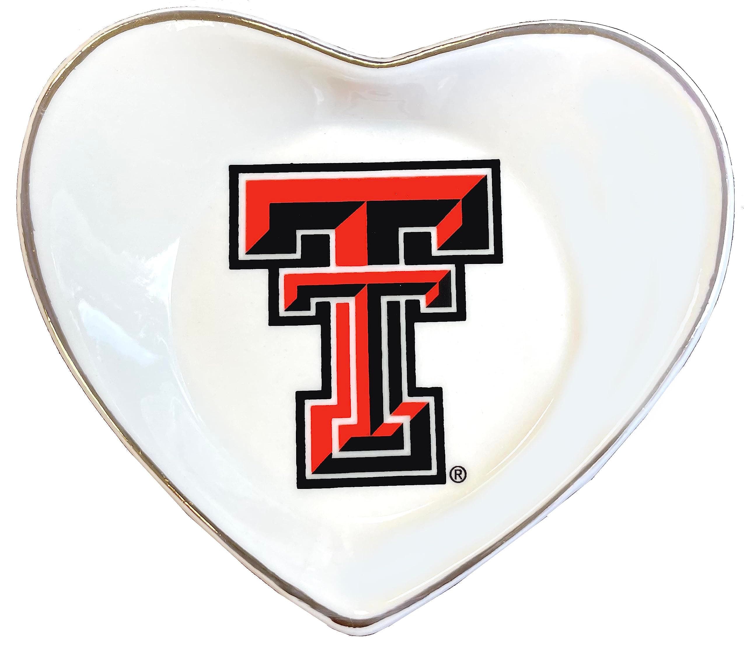 Sorority Shop Texas Tech University Jewelry Dish - Ceramic dish for Jewelry or Rings with Officially Licensed TXU Logo