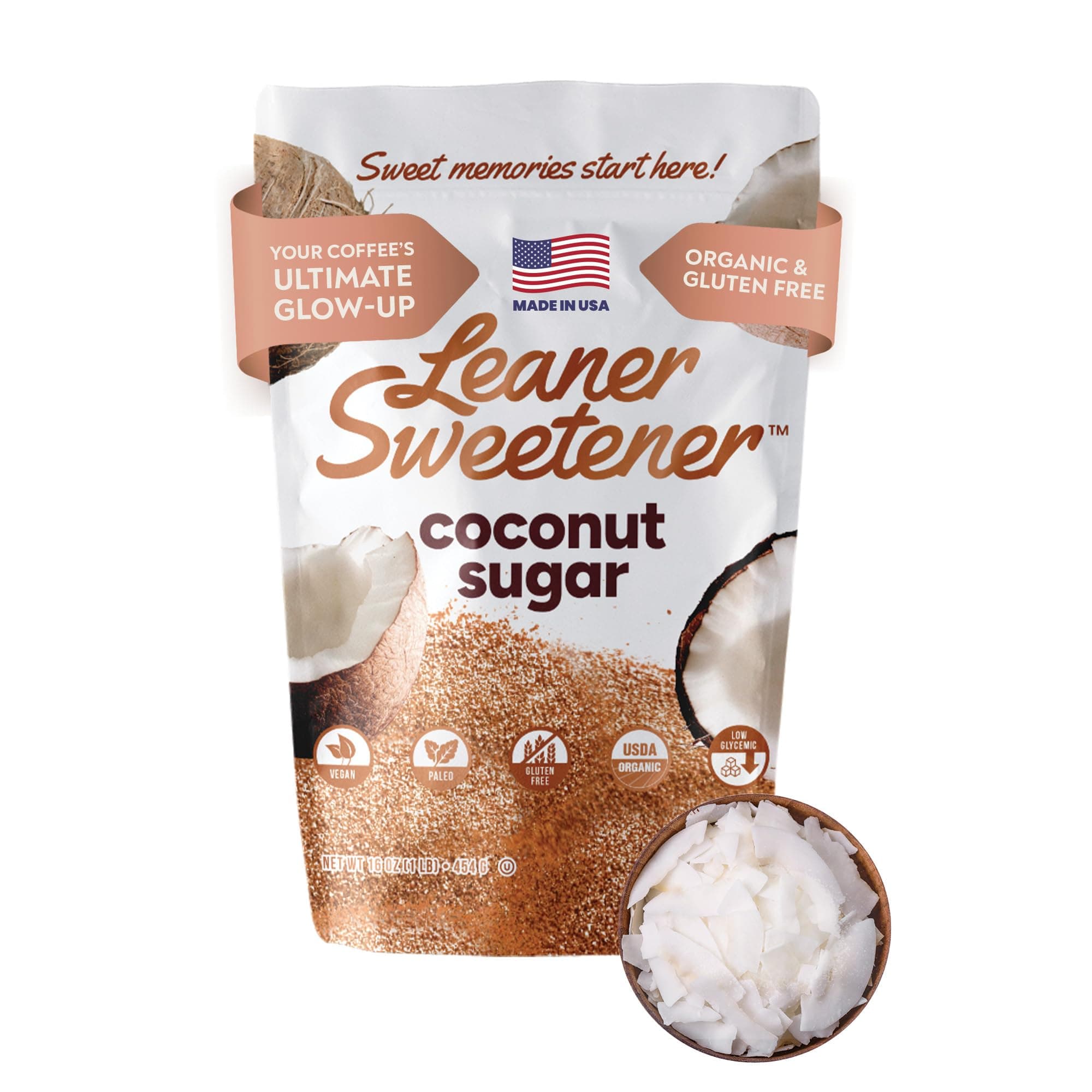 Leaner Creamer Non-Dairy Sugar Free Coffee Creamer Powder (Leaner Sweetener Pouch 16oz)