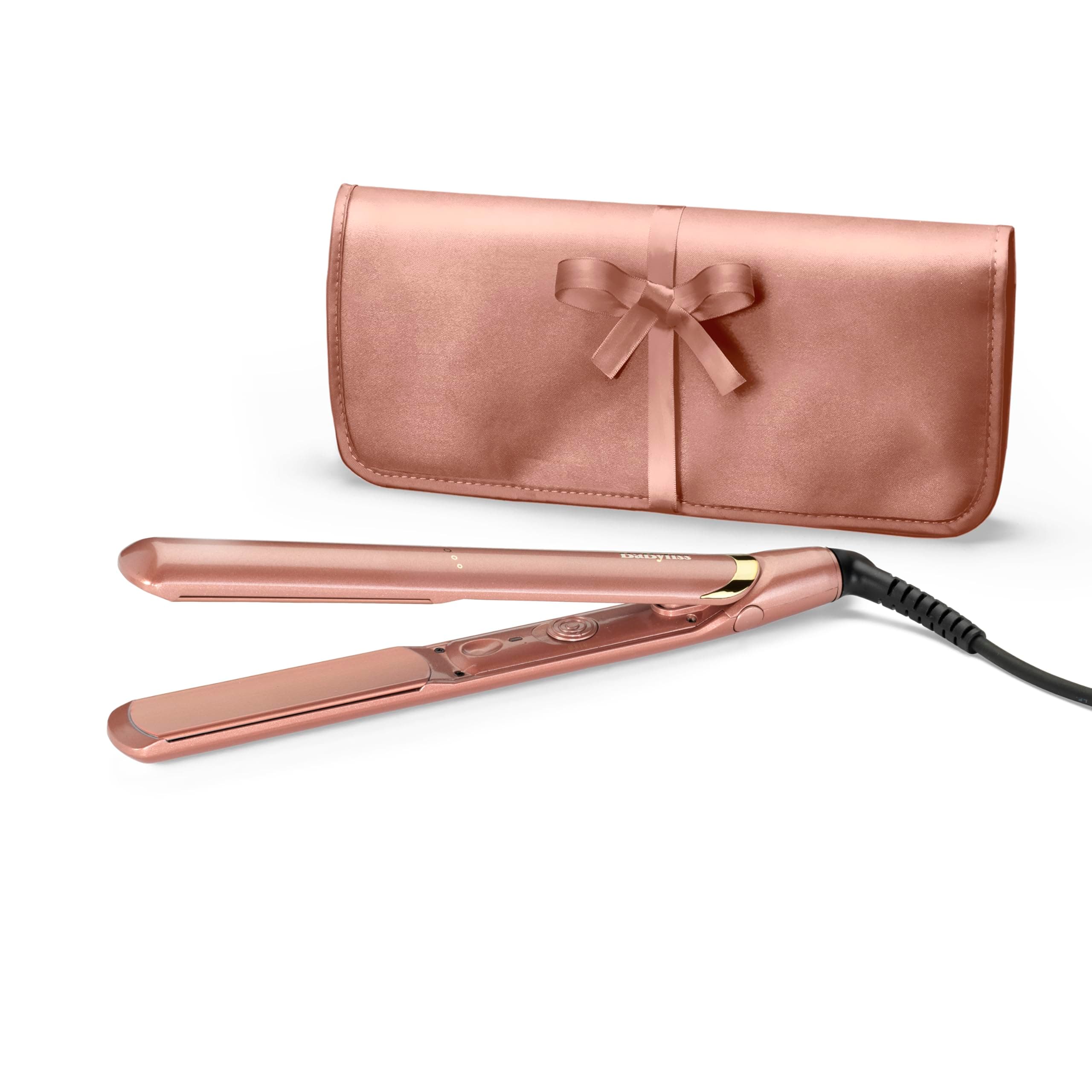 BaByliss Rose Gold Hair Straighteners - Ceramic Plates for Smooth Styling, Multi-Voltage Worldwide use, Ultra-Fast 15 Second Heat Up, 3 Heat Settings Up to 235°C, 2598U