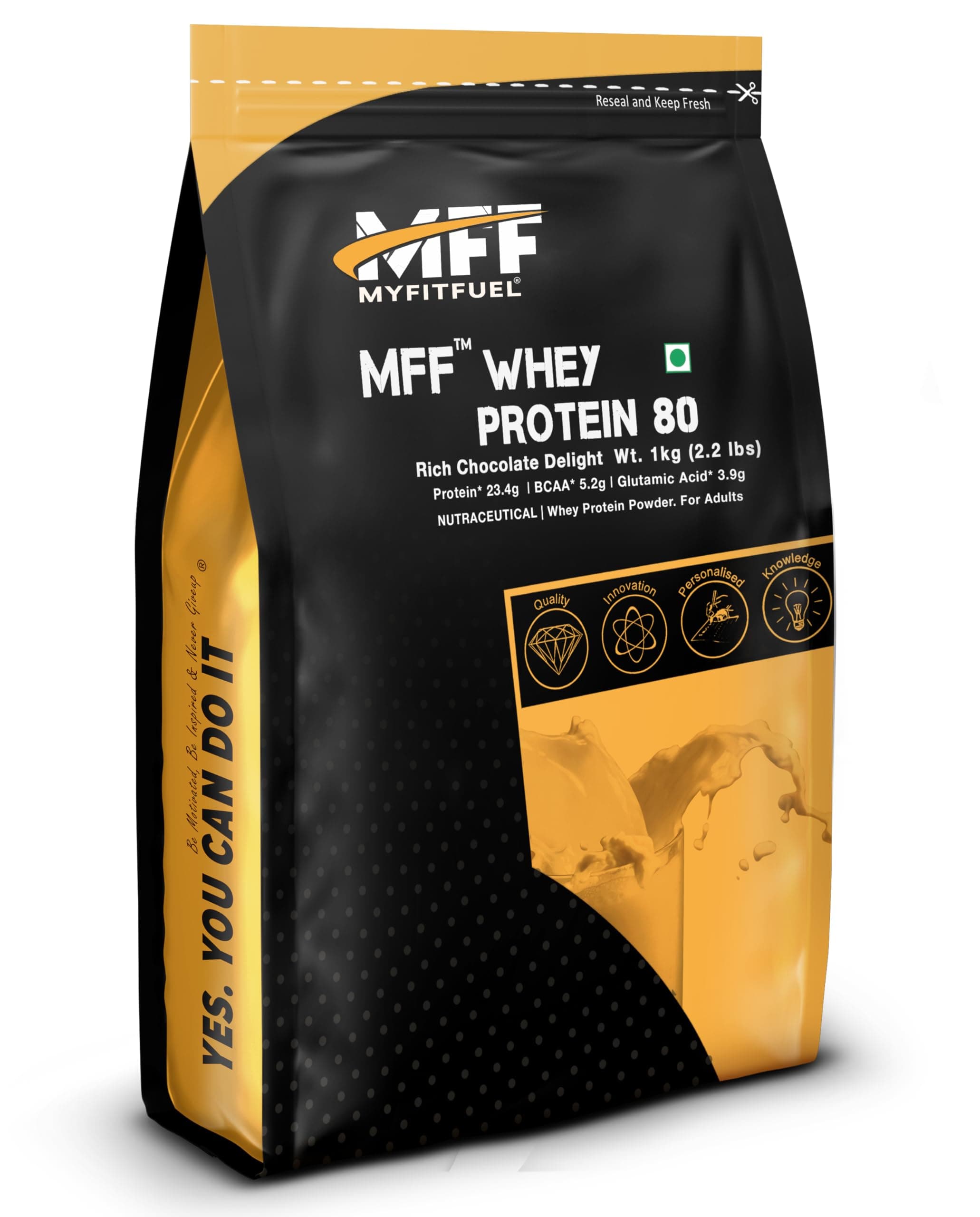 MyFitFuel MFF Whey Protein 80 | 1Kg, 30 Servings (Rich Chocolate Delight)