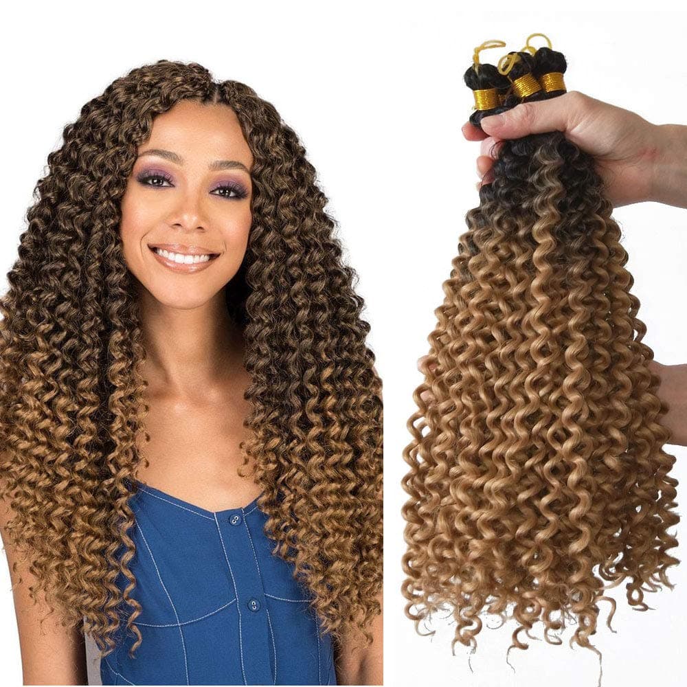 Passion twist crochet hair water wave 5 Pack Synthetic Natural Braids for women Water wave crochet braids (20inch, T27)