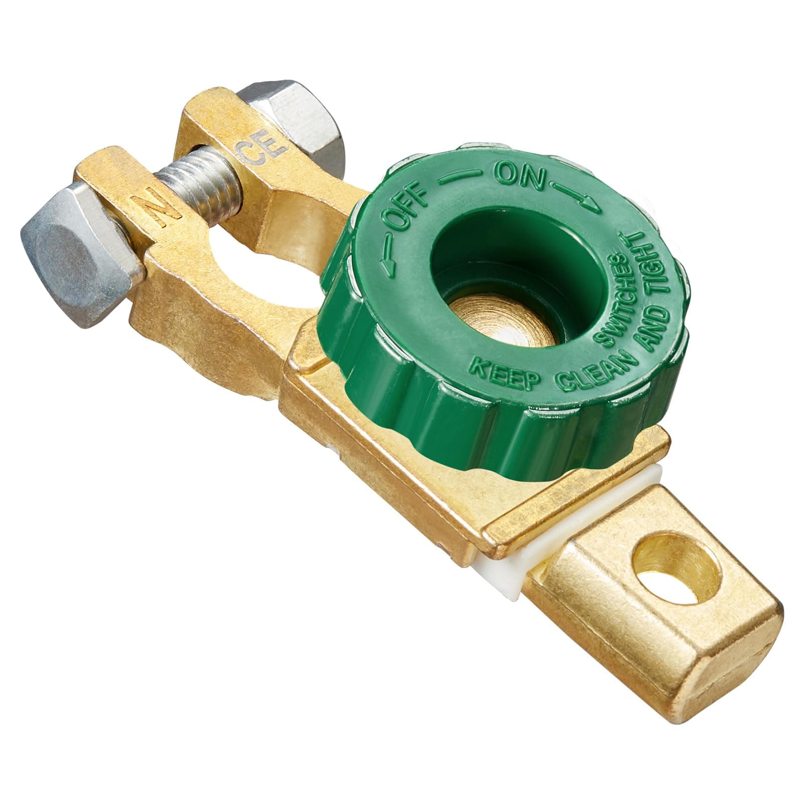 Top Post Battery Isolator Switch 12V - 24V Kill Switch Battery Disconnect Terminal for Car Truck RV Boat Vehicles, Green Knob