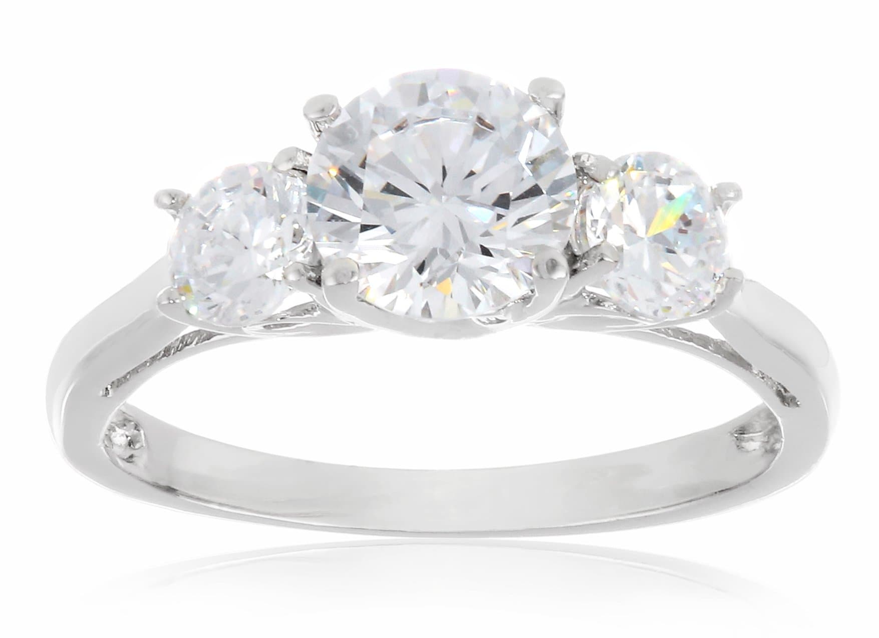 Diamond Veneer Triple Round Cubic-Zirconia Cut Ring