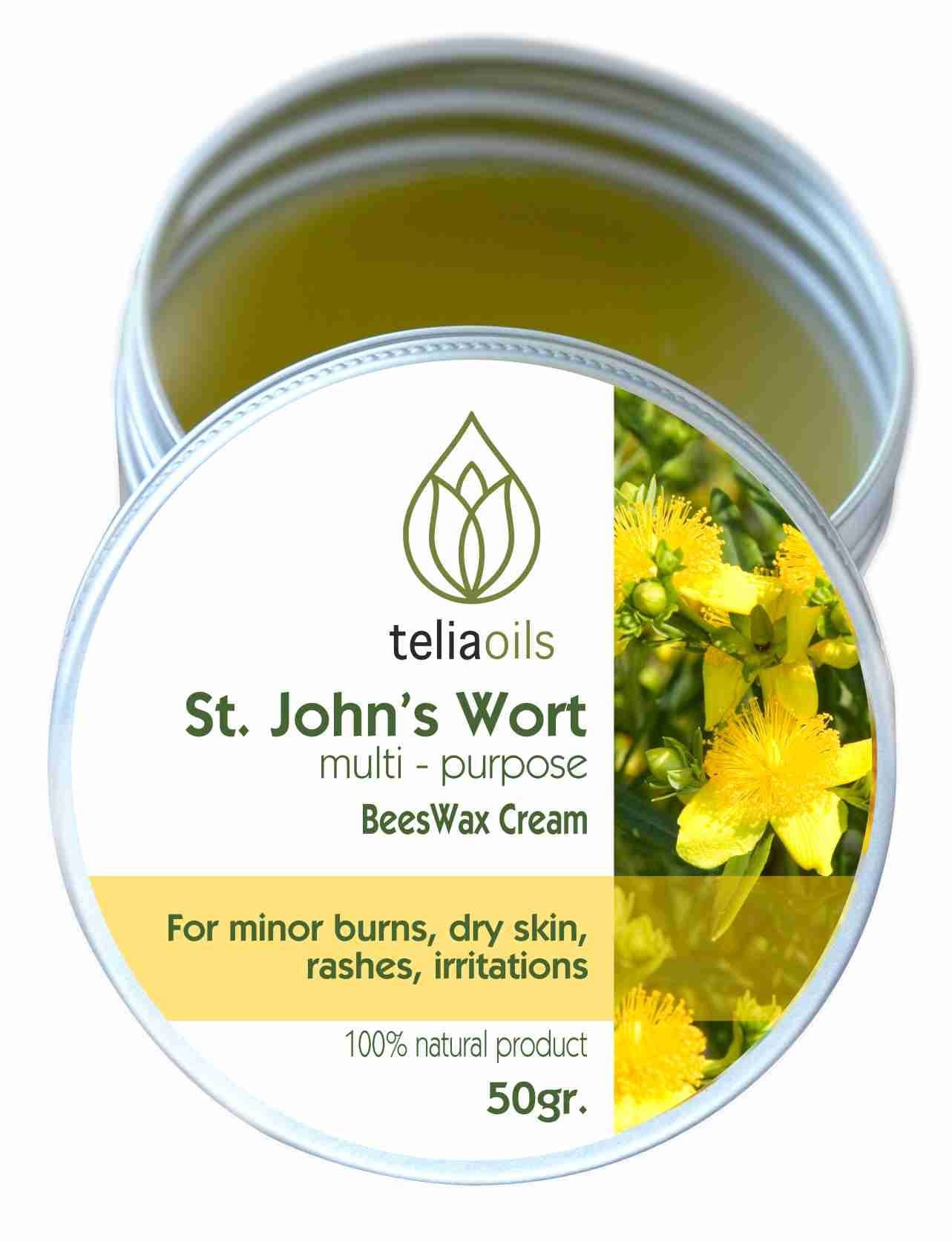 TeliaoilsOrganic St John’s Wort Beeswax Dry Skin Cream