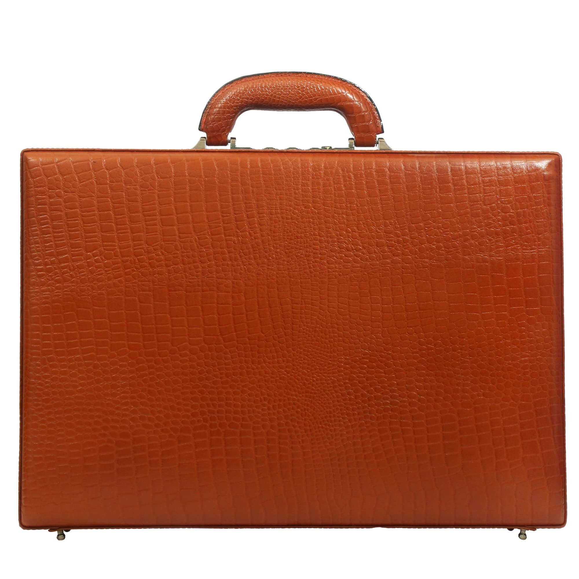 Gimpex Lether Briefcase Tan/Office/Mens/VIP/Luggage Bag (18 inches) Italy Lock.