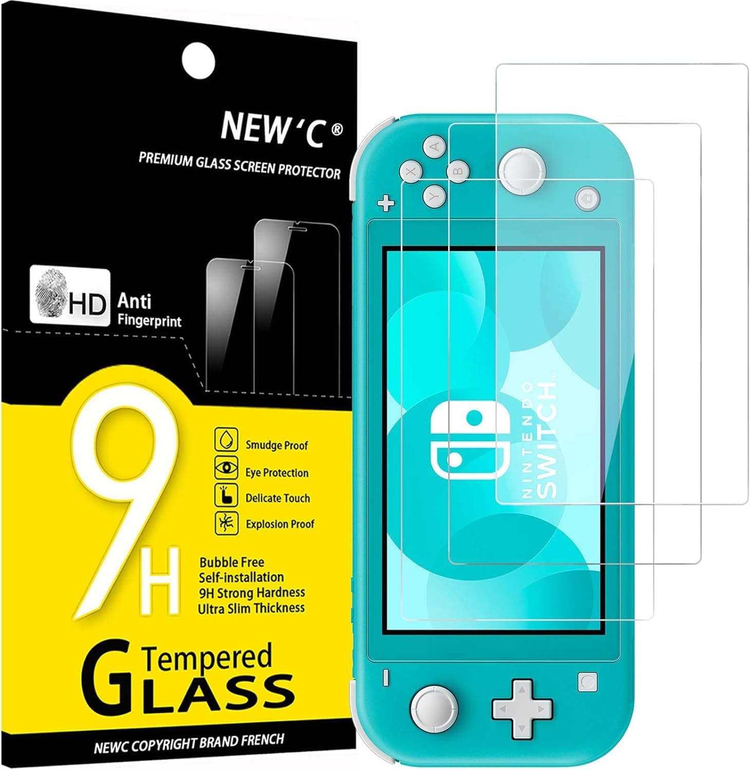 3 Pack Designed for Nintendo Switch lite Screen Protector Tempered Glass, Case Friendly Anti Scratch Bubble Free Ultra Resistant