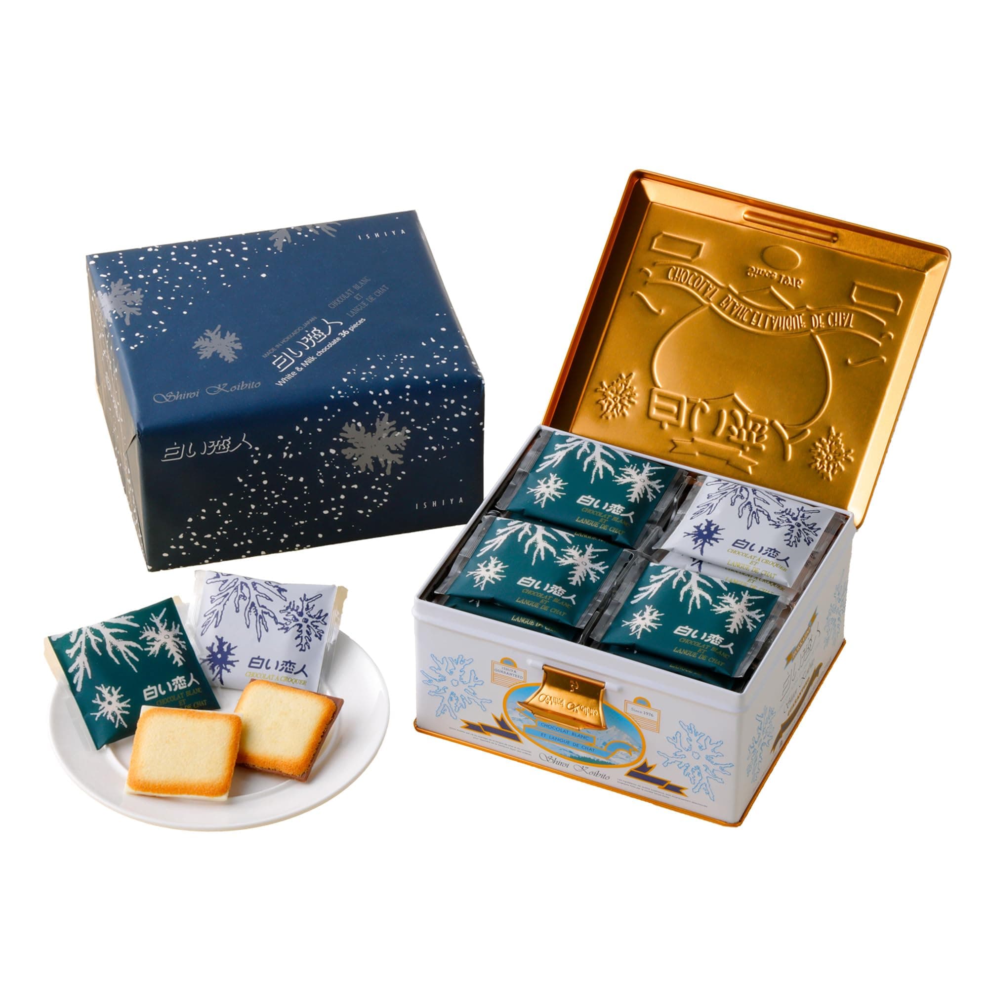Shiroi Koibito Chocolat Blanc Langue de Chat 36 Pieces/Box (Mix White and Black Chocolate) - Very Popular Souvenir Sweet from Hokkaido
