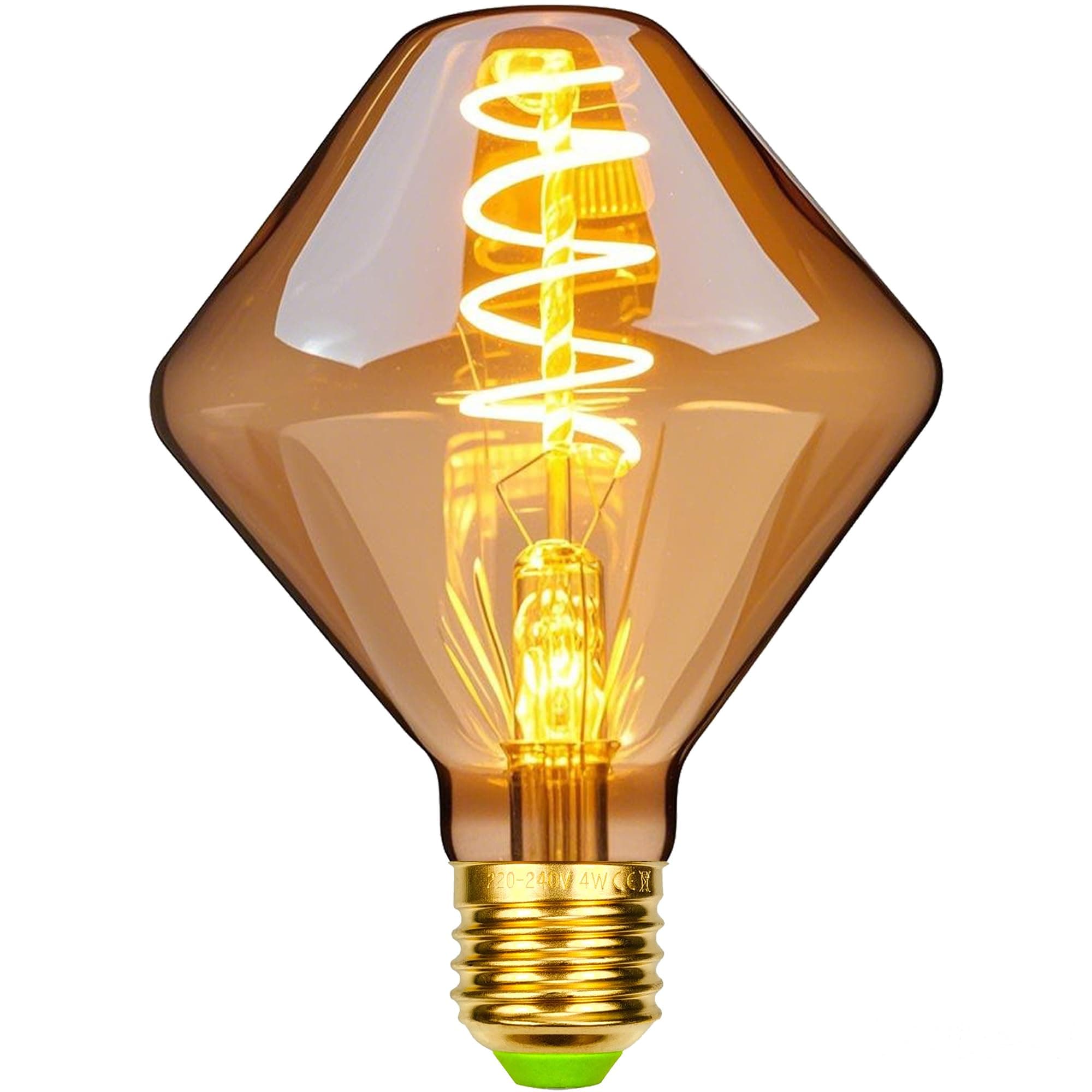 Vintage Led Bulb Gyro 4W Dimmable Spiral Led Filament Edison Bulb 220-240V E27 Deorative Light Bulb Warmth Glow [Energy Class F]