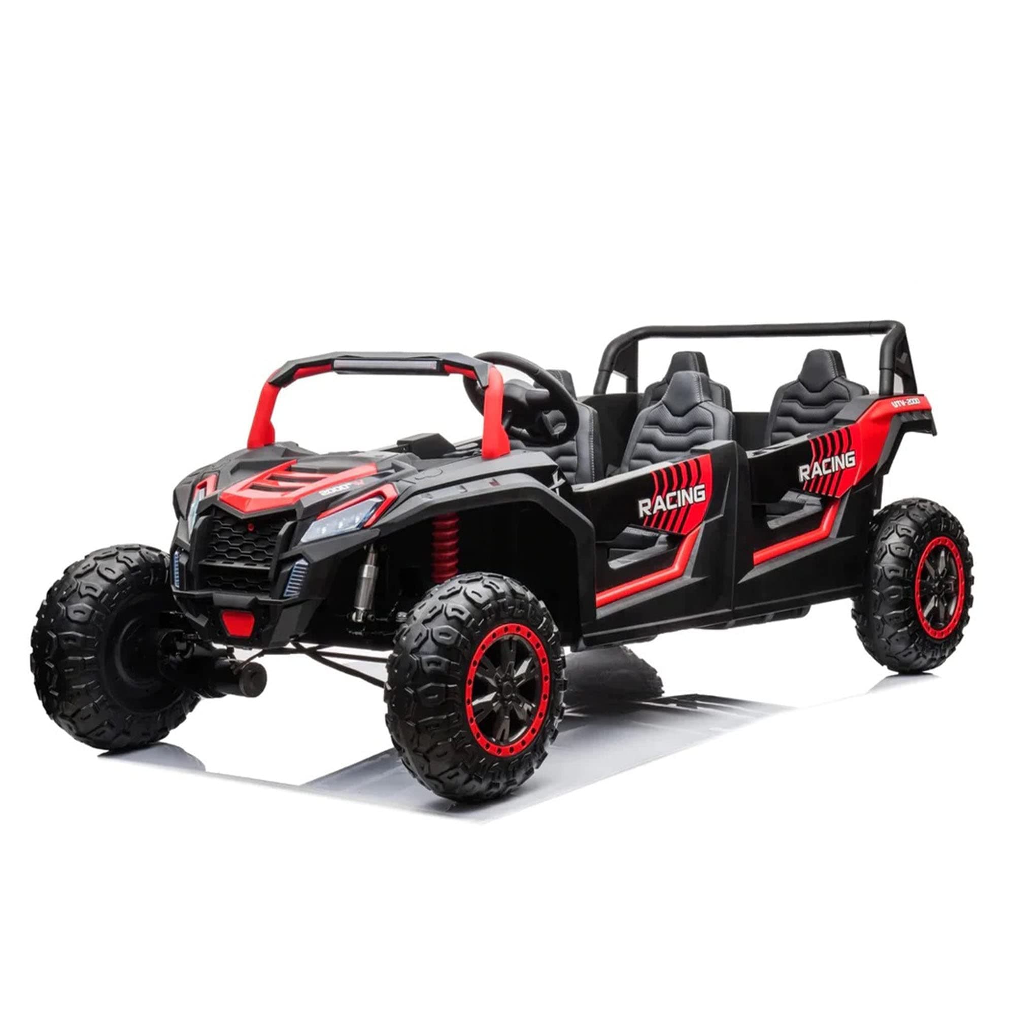 DERAK Electric Big Buggy YSA033 4 X Leather Seats 4 X Motors EVA Rubber 24V - Bikes (Red)