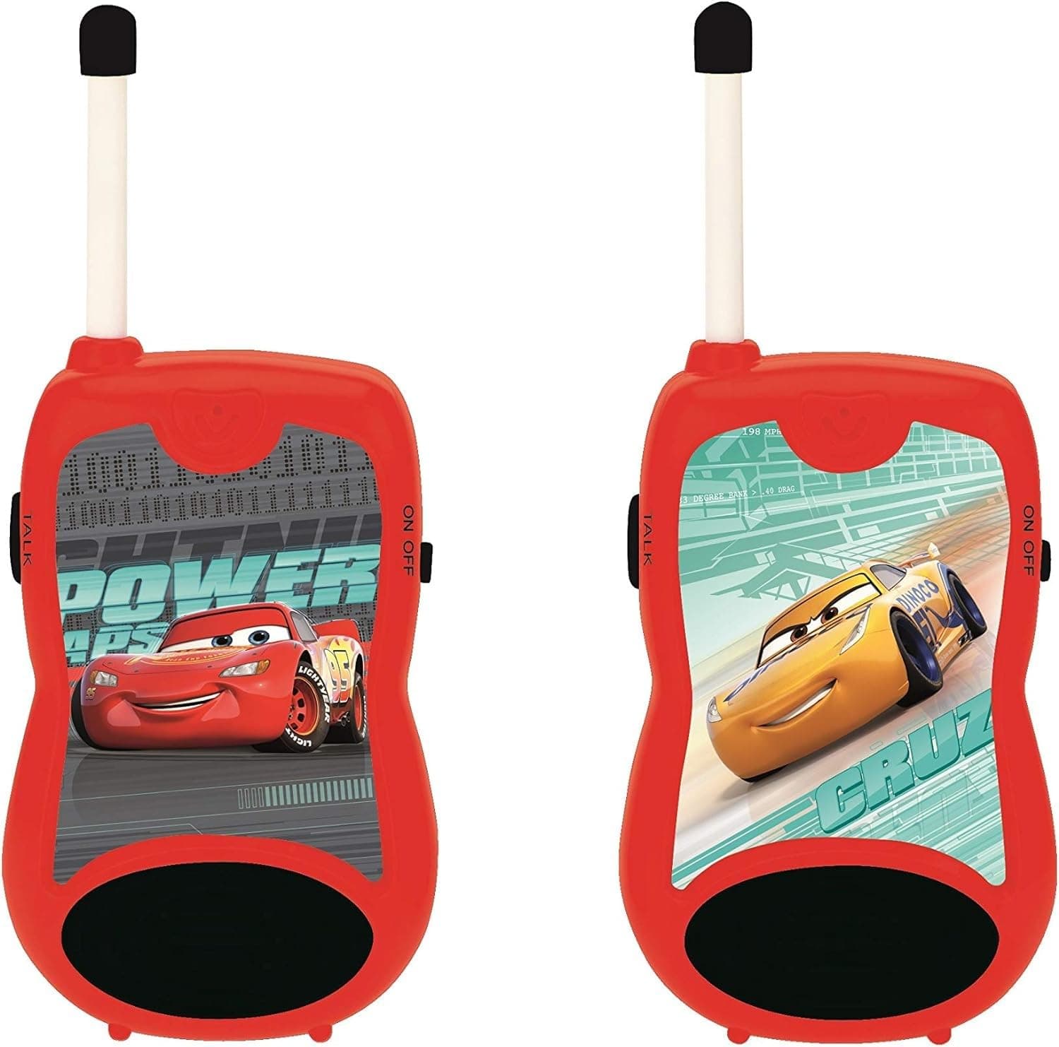 Lexibook Cars The Movie Disney Lighting McQueen Walkie-talkies, Communication Game for Children, Belt Clip for Transport, Battery, Red Black, TW12DC