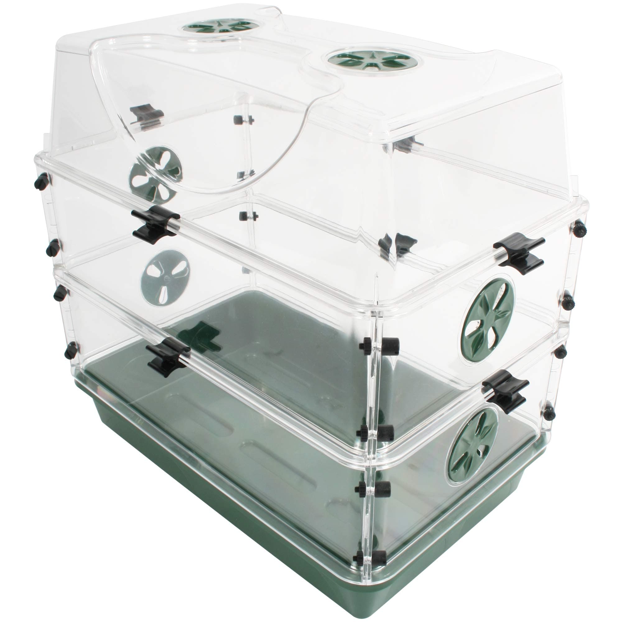 Medium EarlyGrow Seed and Herb Domed Propagator with 2 Vented Side Height Extensions and Security Clip Set