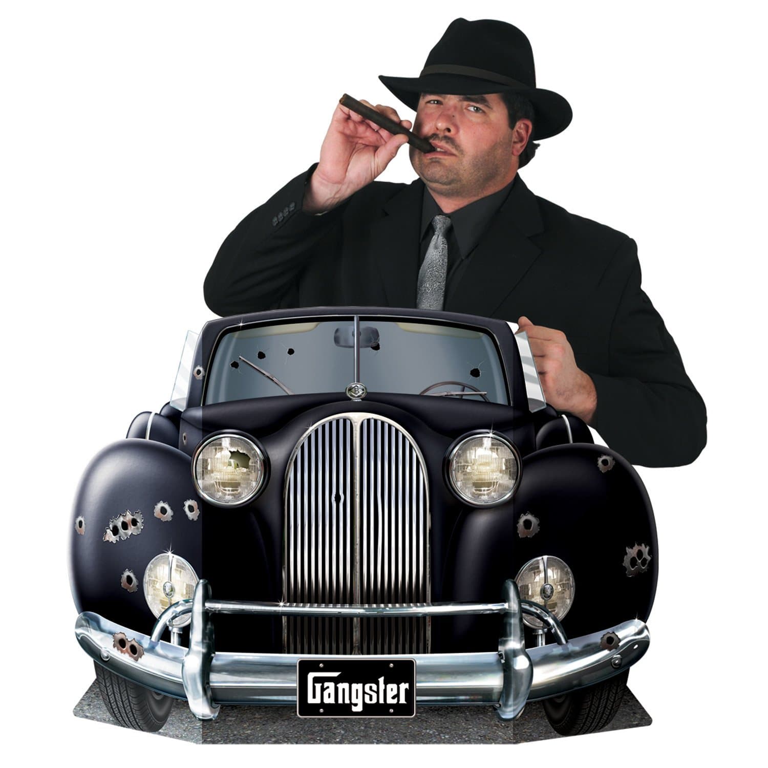 Beistle 57988 Gangster Car Photo Prop, Paper, Black/Silver