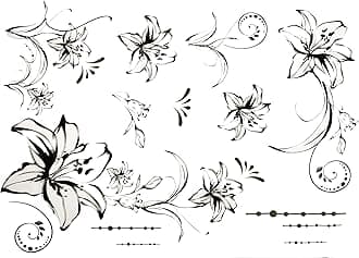 Flower Frame Artwork Room Decor Wall Sticker Decal15 W X 23" H (1 Piece) (W-0023)