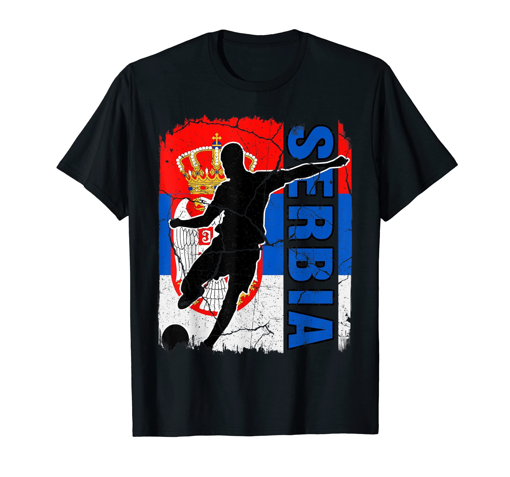 Serbia Soccer Team Serbian Flag Jersey Football Fans T-Shirt
