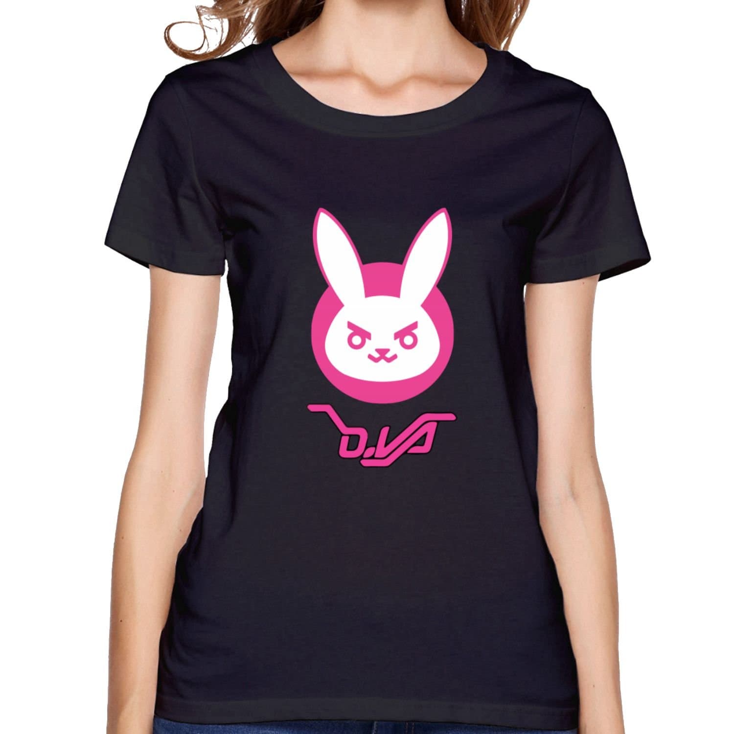 Womens D.VA OW Overwatch T Shirts Black Apparel