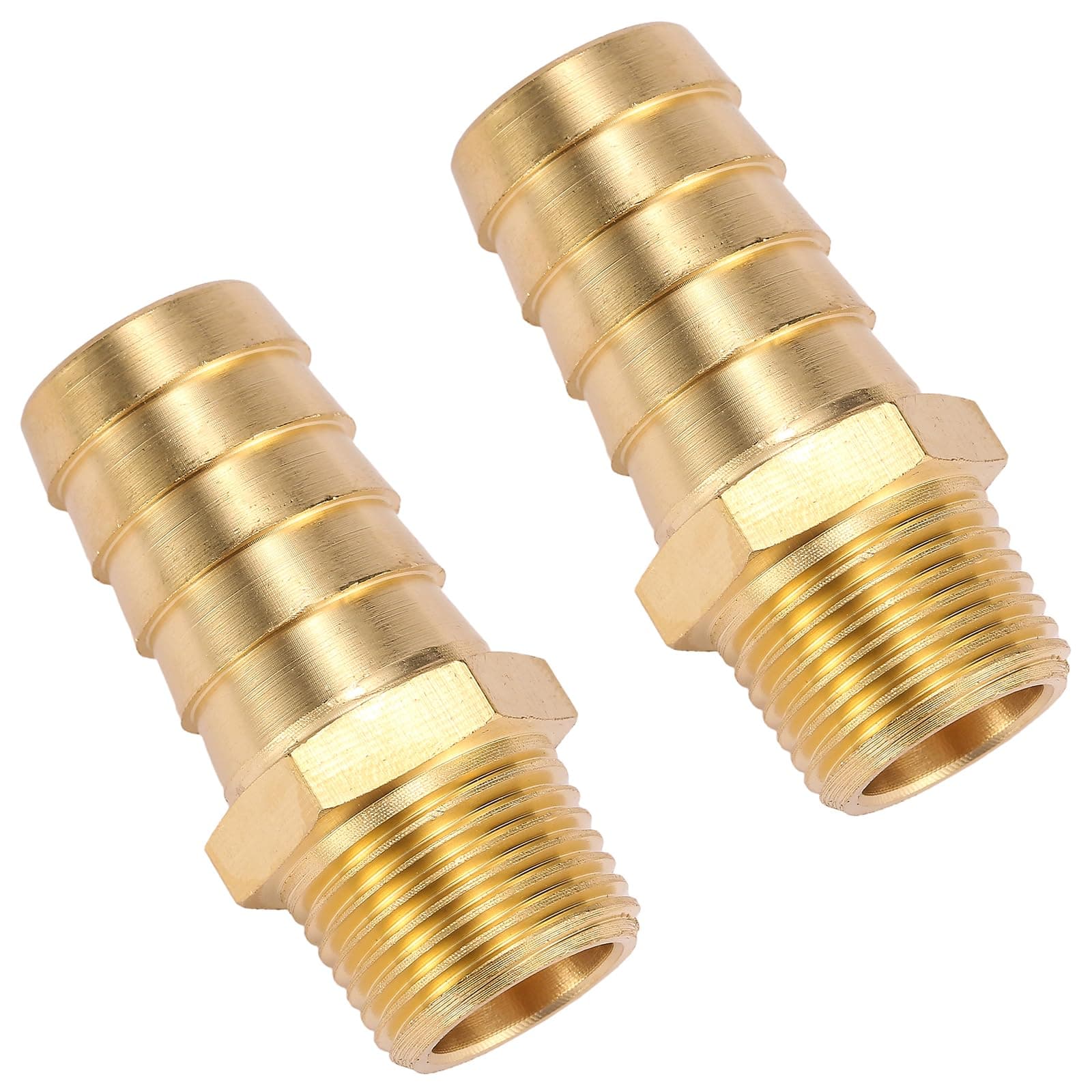 Sanpaint2 Pack Brass Hose Fitting, Adapter, 5/8" Barb x 3/8" NPT Male Pipe