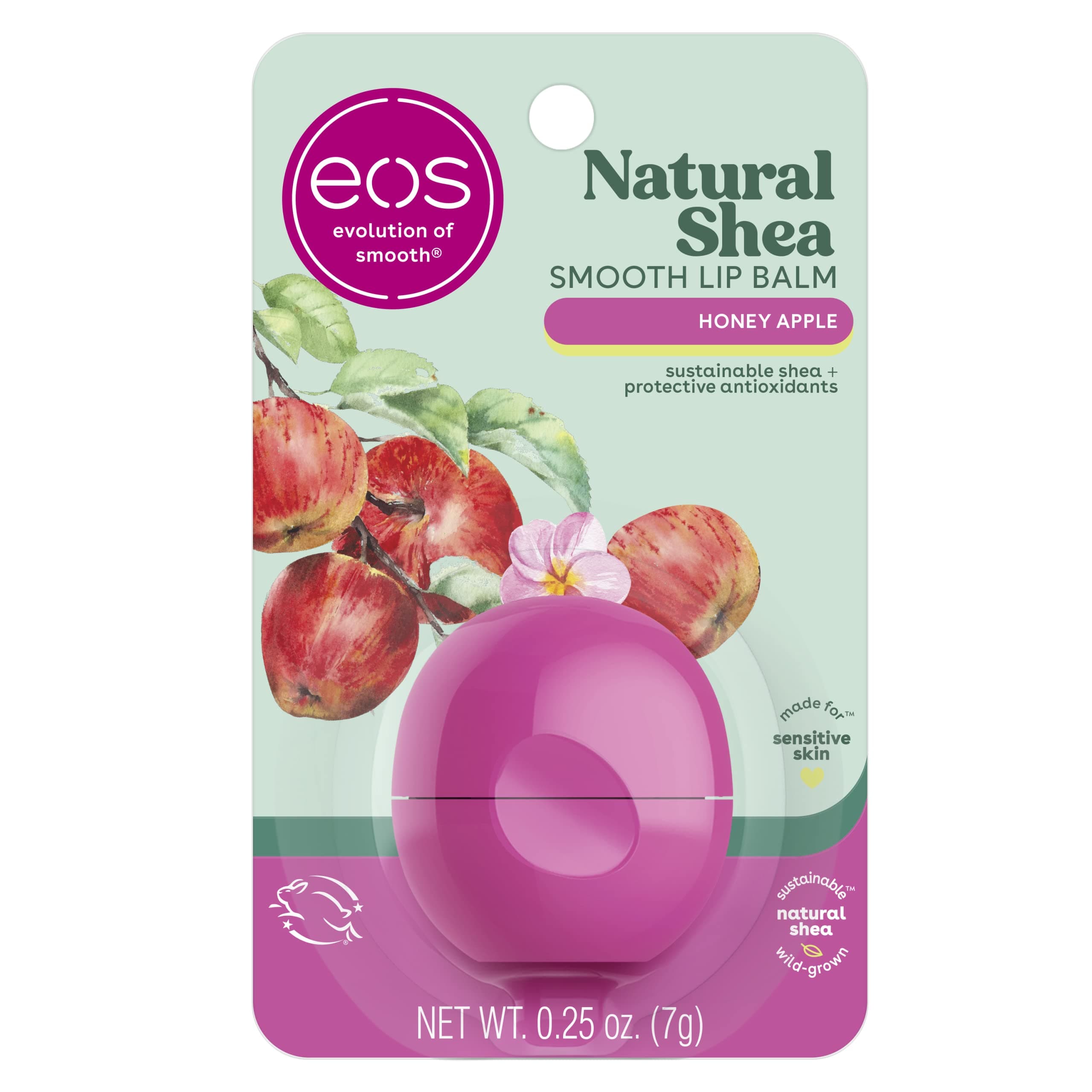 eos Visibly Soft Lip Balm Sphere - Honey Apple | Restores and Softens Lips | 0.25 oz.