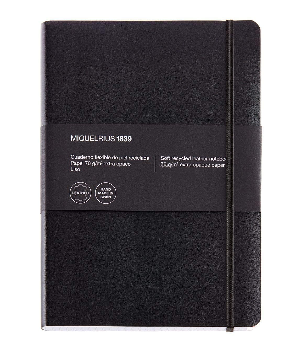 Basicos Mr 10404 Flexible Skin Notebook 4th 300 Sheets, Horizontal with Rubber, Black