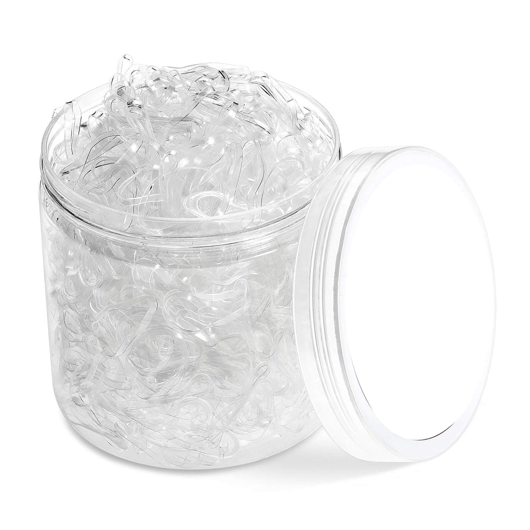 Clear Elastic Hair Rubber Bands, 1500pcs Mini Small Clear Ponytail Elastics Holders for Blond Kids Girls Hair No Crease Damage No Hurt