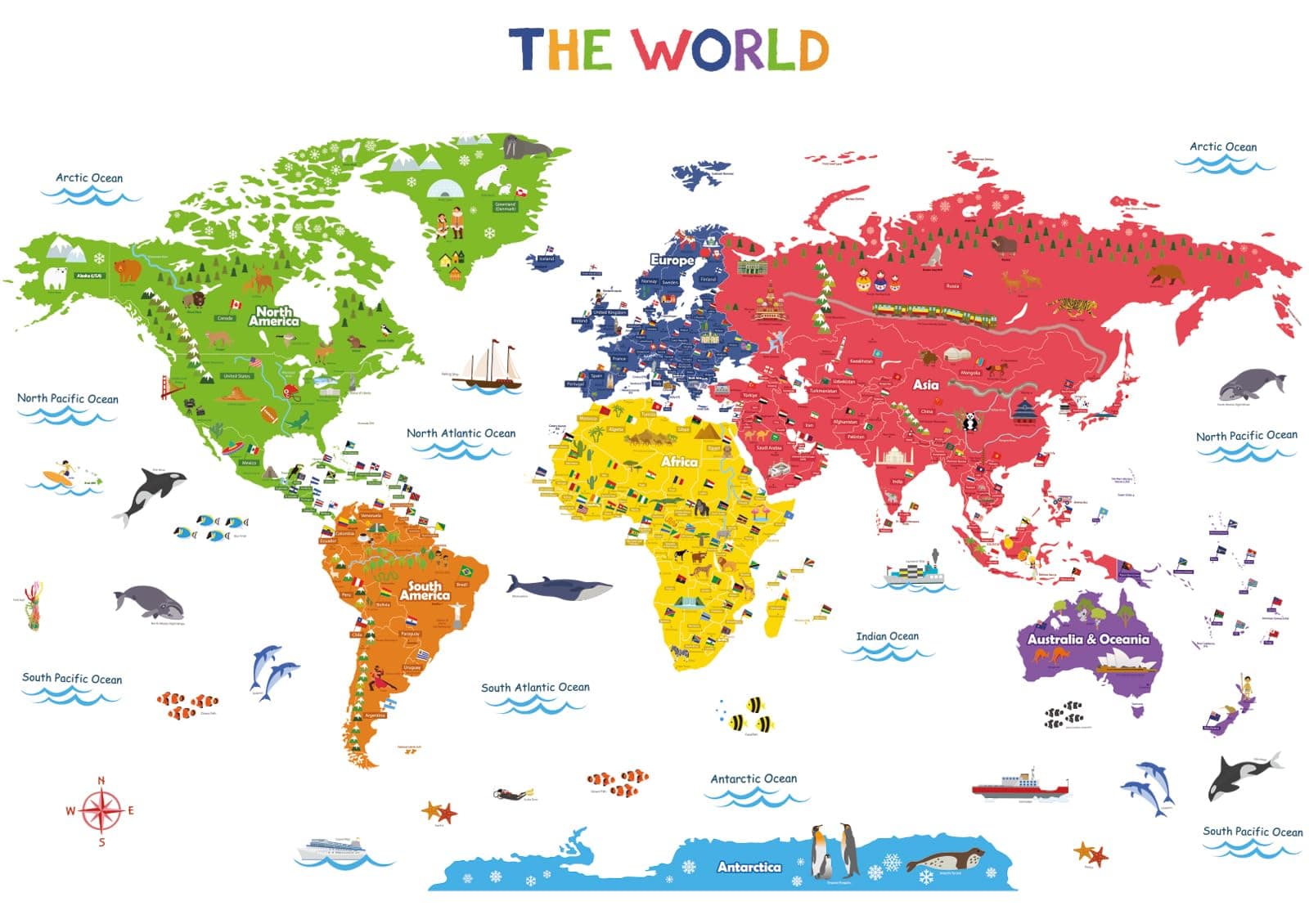 World Map Wall Stickers