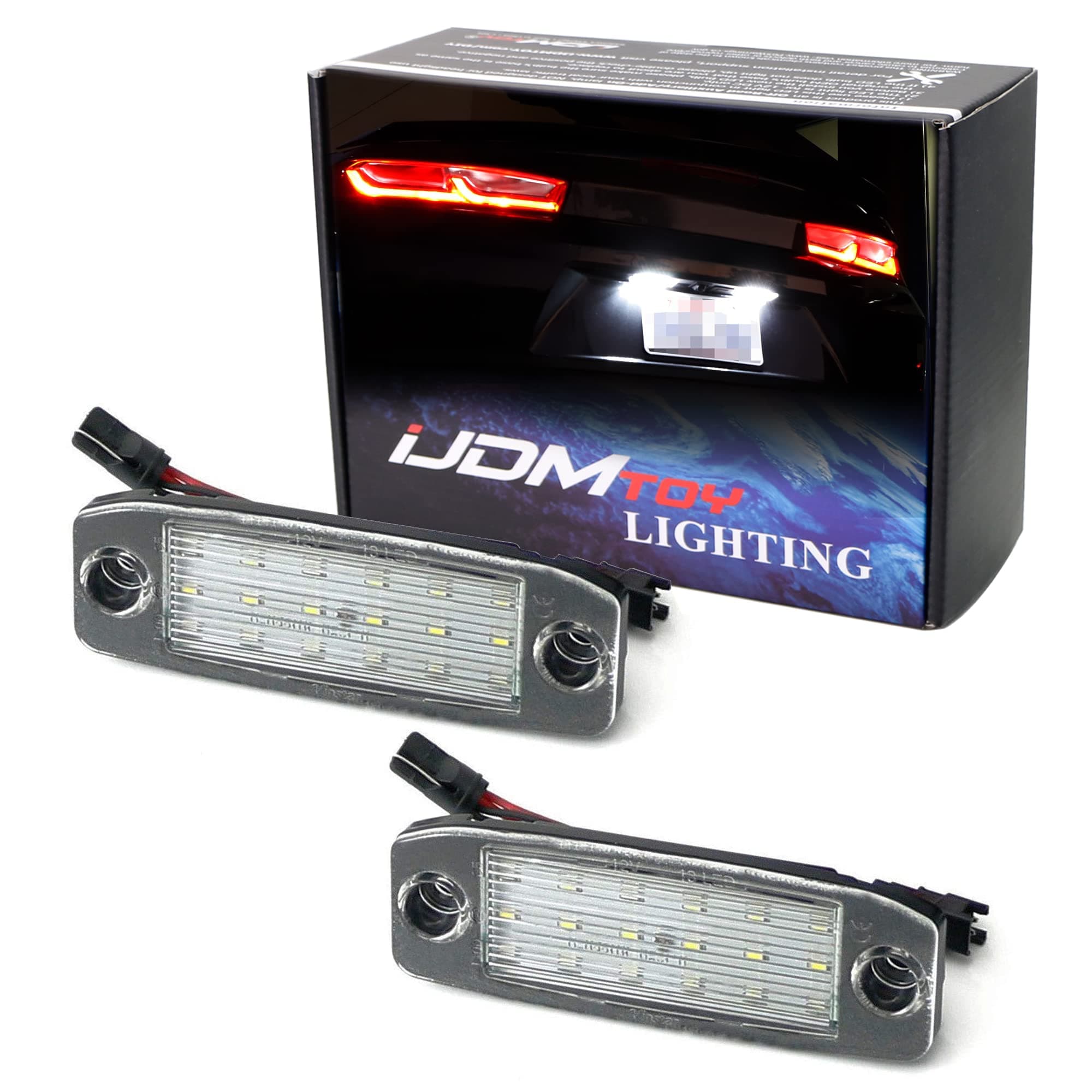 iJDMTOY iJDMTOY (2) Xenon White LED License Plate Lamps for 05-09 Hyundai Tuscon & 11-16 Kia Sportage, Great as OEM (Powered by 18 Pieces of 3W SMD LED Lights)