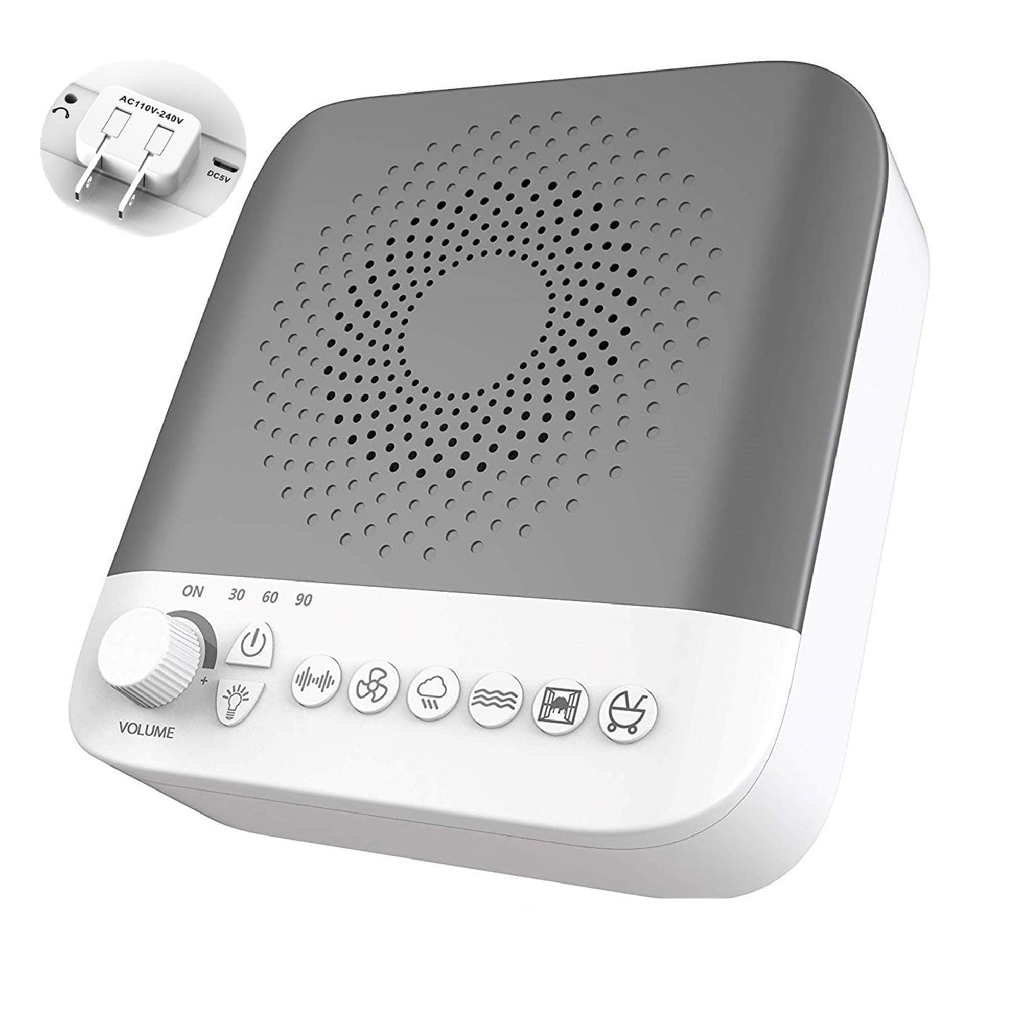 A3-02 Plug-in Night Light White Noise Sound Machine with 17 Non-Looping Soothing Natural Sounds, Relax Timer Setting/Portable Sleep Therapy Machine for Adults, Baby, Kids & Toddlers/Home & Travel