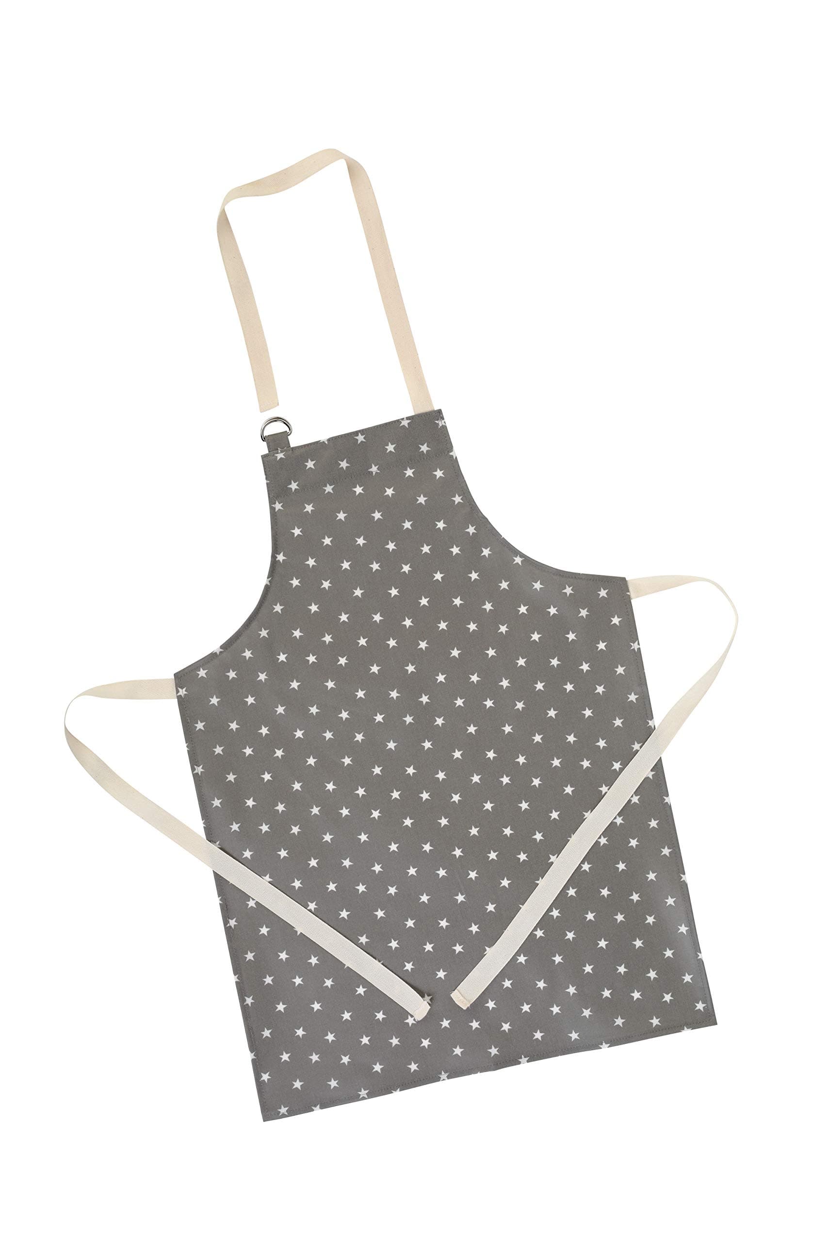 Messy Me Comfortable Wipe Clean Apron for Kids - Ideal as Painting Apron, Baking Apron & Art Apron for Kids - Waterproof Kids Apron - Wipe Clean Aprons for Children (Grey Stars, Midi)