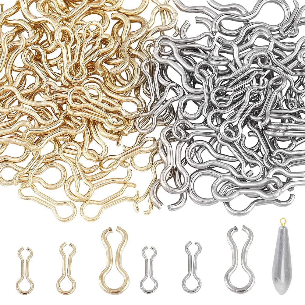 SUPERFINDINGS Fishing Sinker Eyes Eyelets DIY Fishing Lures Eyelet 8-Shaped Loops Eyelets Swivels Clip for Lead Weights Molds Tackle Accessories