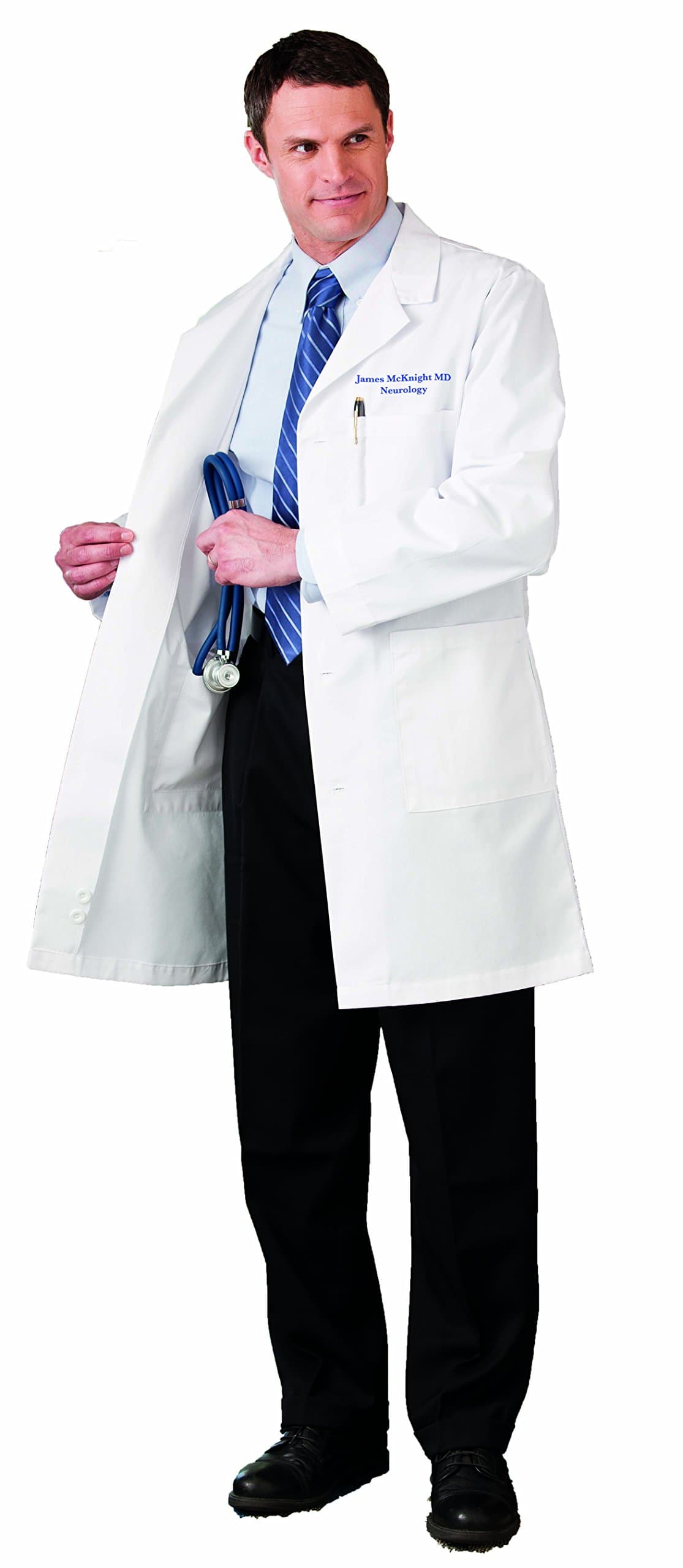 White Swan Meta Labwear Men's 38" Lab Coat Embroidered (Style 1963)