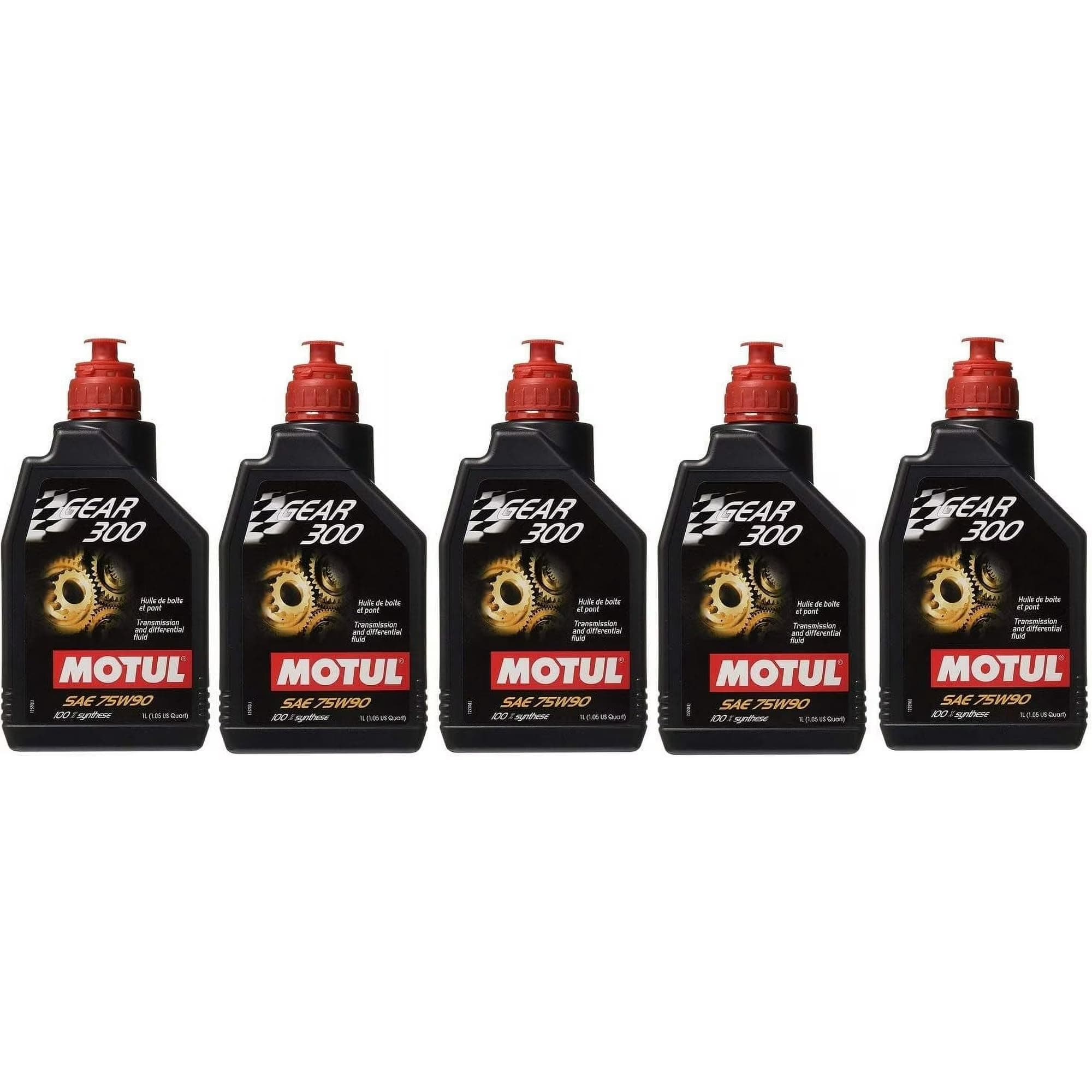 105777 Set of 5 Gear 300 75W-90 Transmission Fluid 1-Liter Bottles