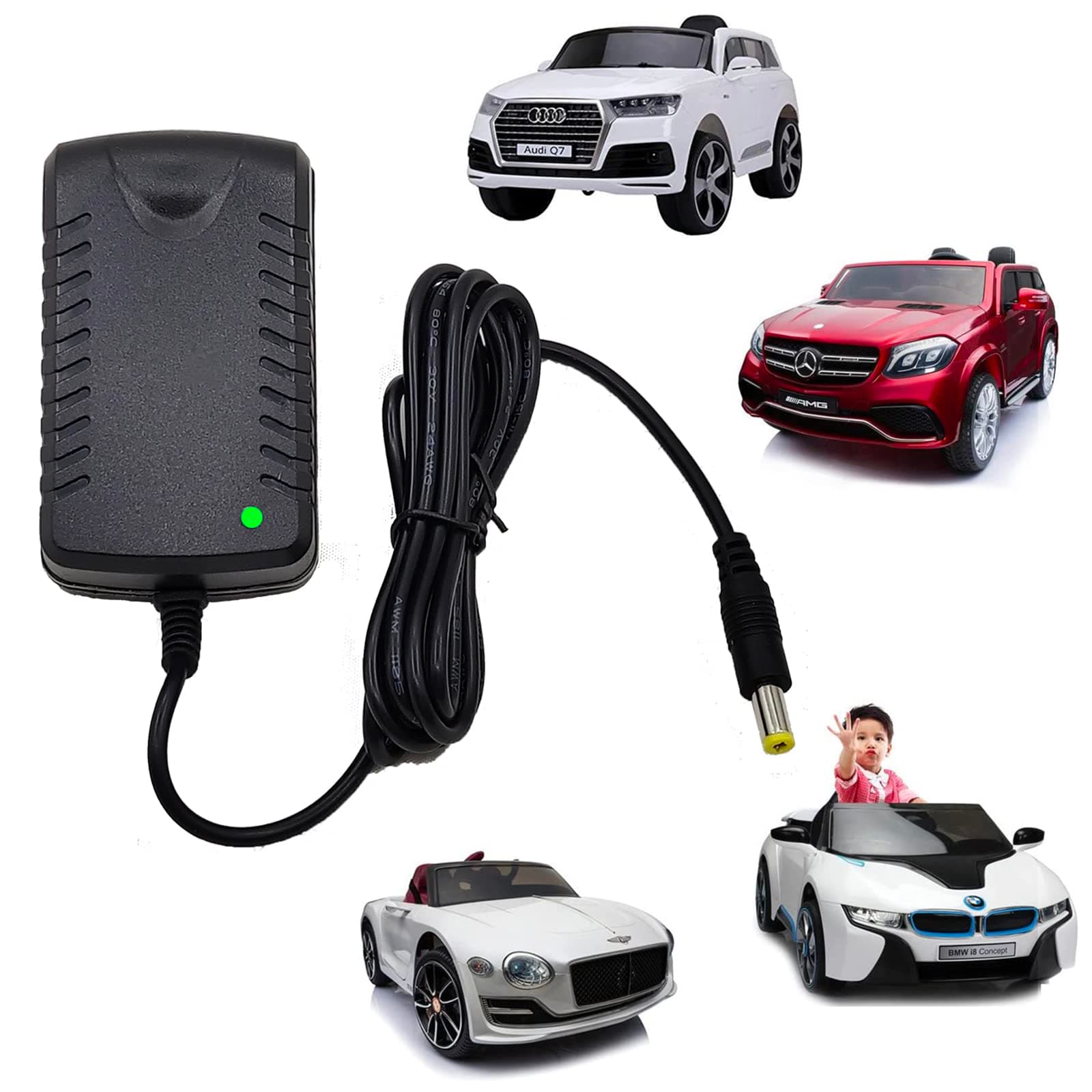 venshun12V Kids Charger for Ride On Toys Car 12 Volt Battery Class 2 Power Supply for Best Choice Products Electric Ride On Car Farm Tractor SUV