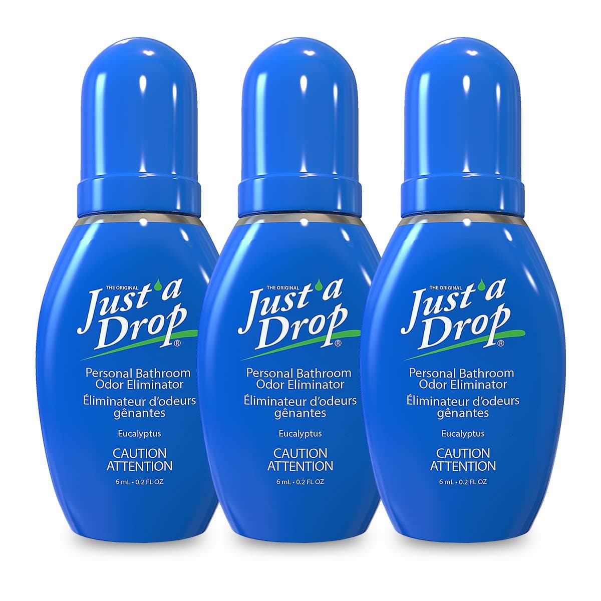 Just A Drop Toilet Personal Odour Reducer and Neutralizer (6ml, Pack of 3, Blue)