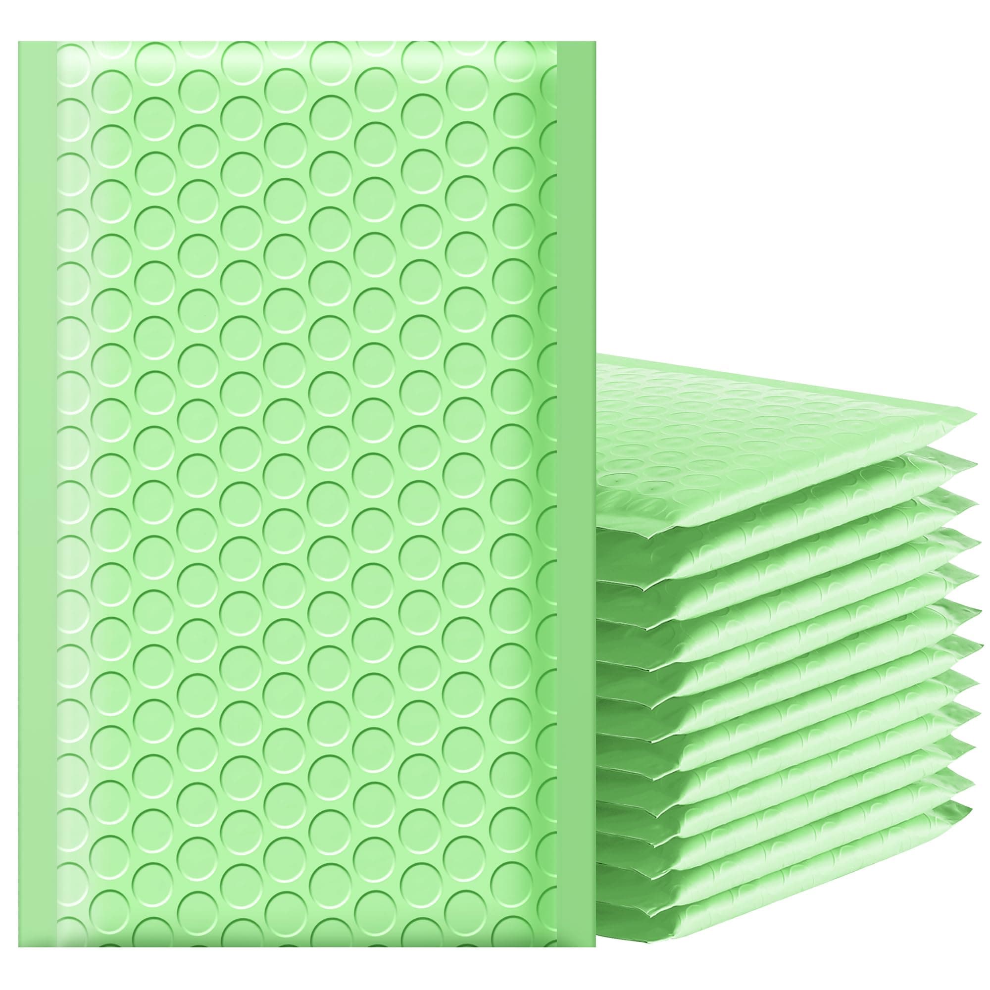 Famagic Bubble Mailers 4x8 Inch 50pc Mint Green Shipping Bags, 4X7 Packaging Bags For Small Business, Colored Padded Mailing Envelopes,Opaque Matte Self Seal Bubble Poly Mailers Bulk #000