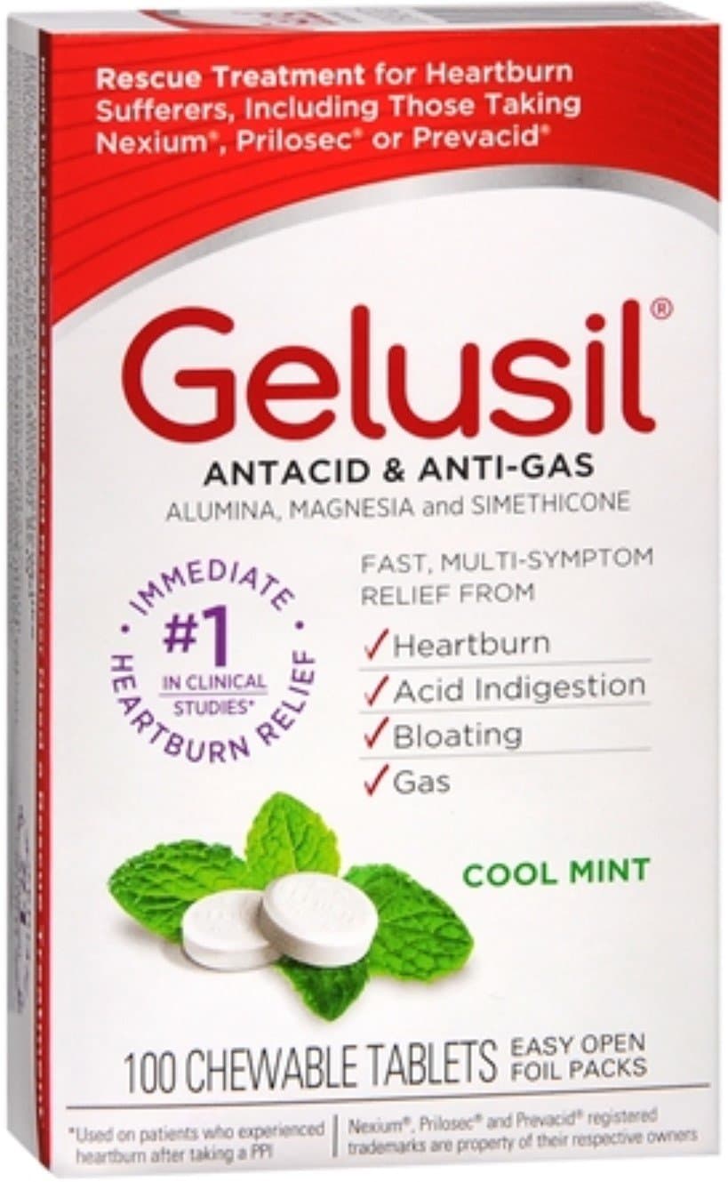 Antacid/Anti-Gas Tablets Cool Mint, 100 Tablets (Pack of 11)