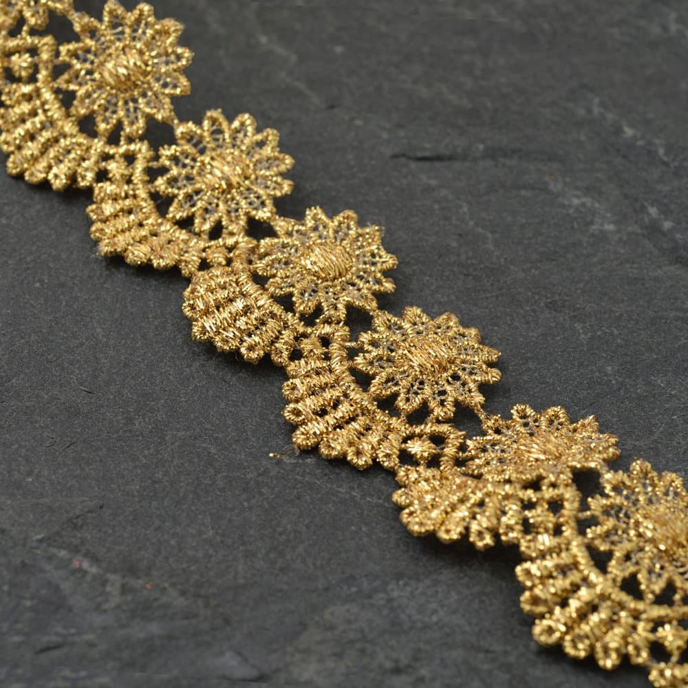 Joyce Trimming Lace Trim1-1/4 Inch Metallic Gold for Bridal, Costume or Jewelry, Crafts and Sewing, LP-MX-454 1-1/4 Inch Gold LPMX454GD2Y