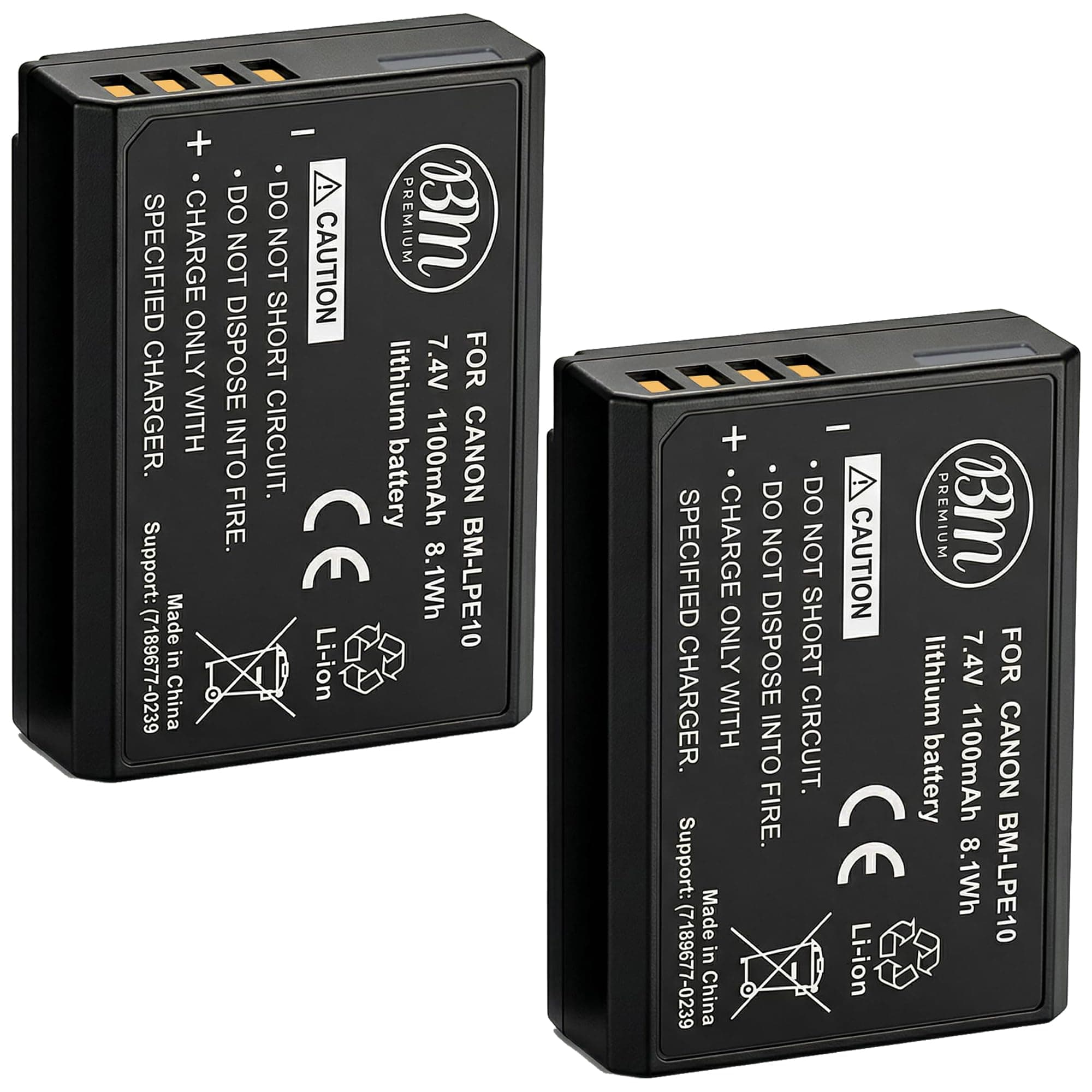 Big Mike's LP-E10 Batteries for Canon EOS 1100D EOS Rebel T3 Rebel T5 EOS Kiss X50 Digital SLR Camera + LCD Screen Protectors + Cleaning Cloth Replacement (Pack of 2)